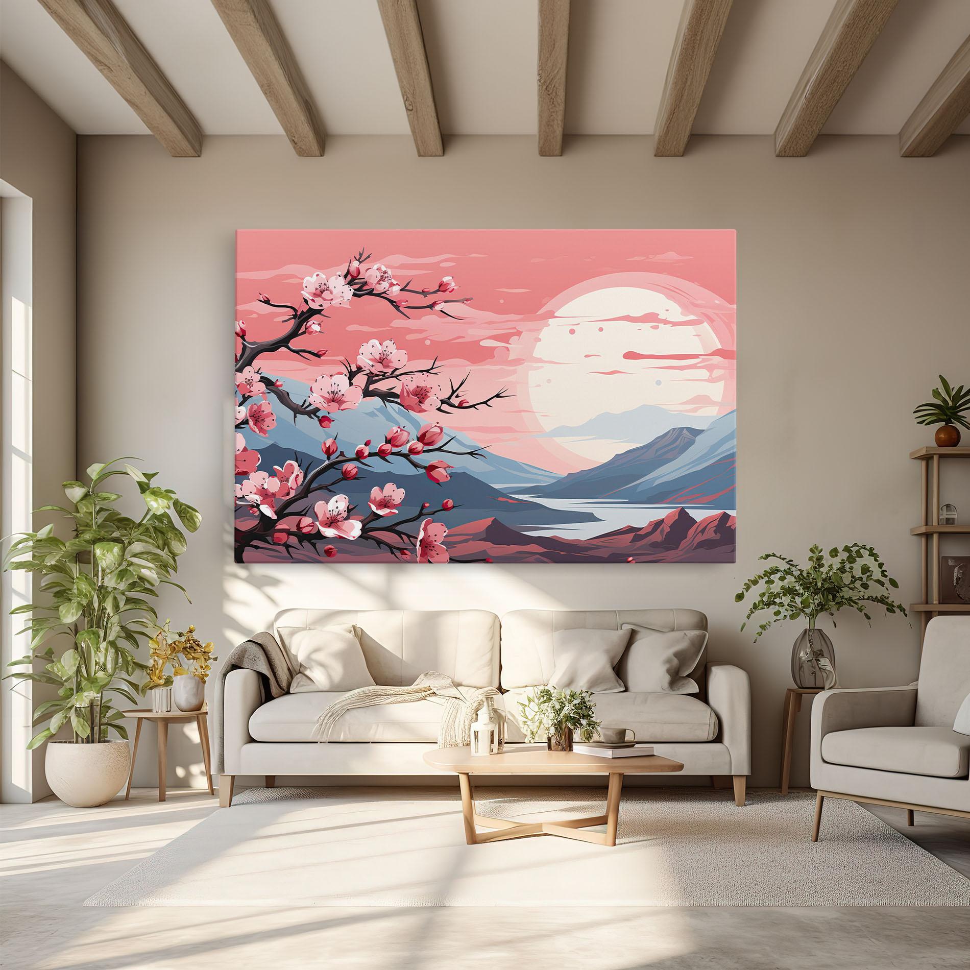 Tablou Canvas Chinese Cherry Blossoms mockup 6