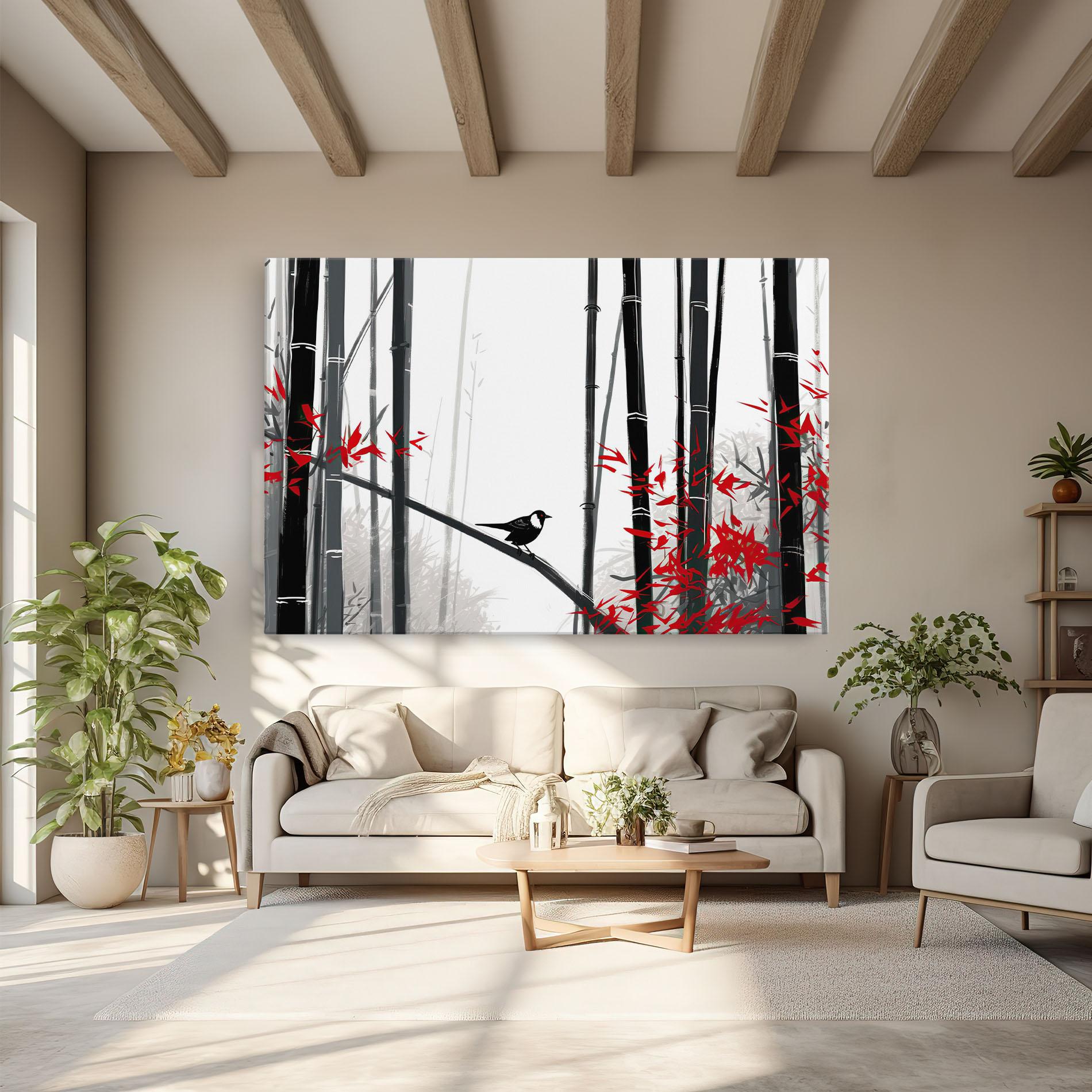 Tablou Canvas Chinese Red Leafs mockup 6