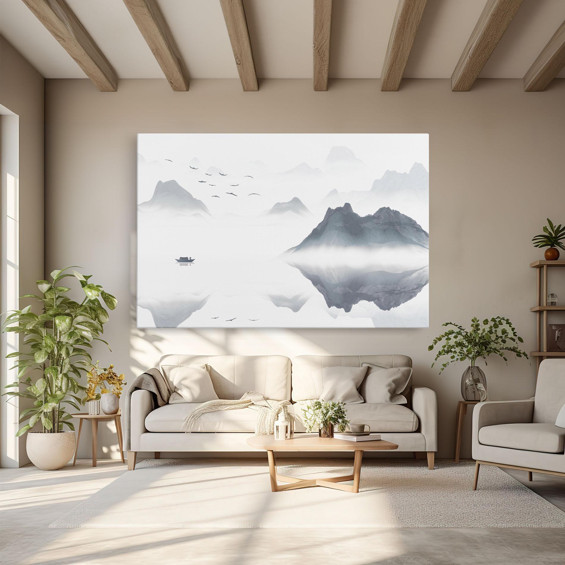Tablou Canvas Chinese Style Mountains mockup 6