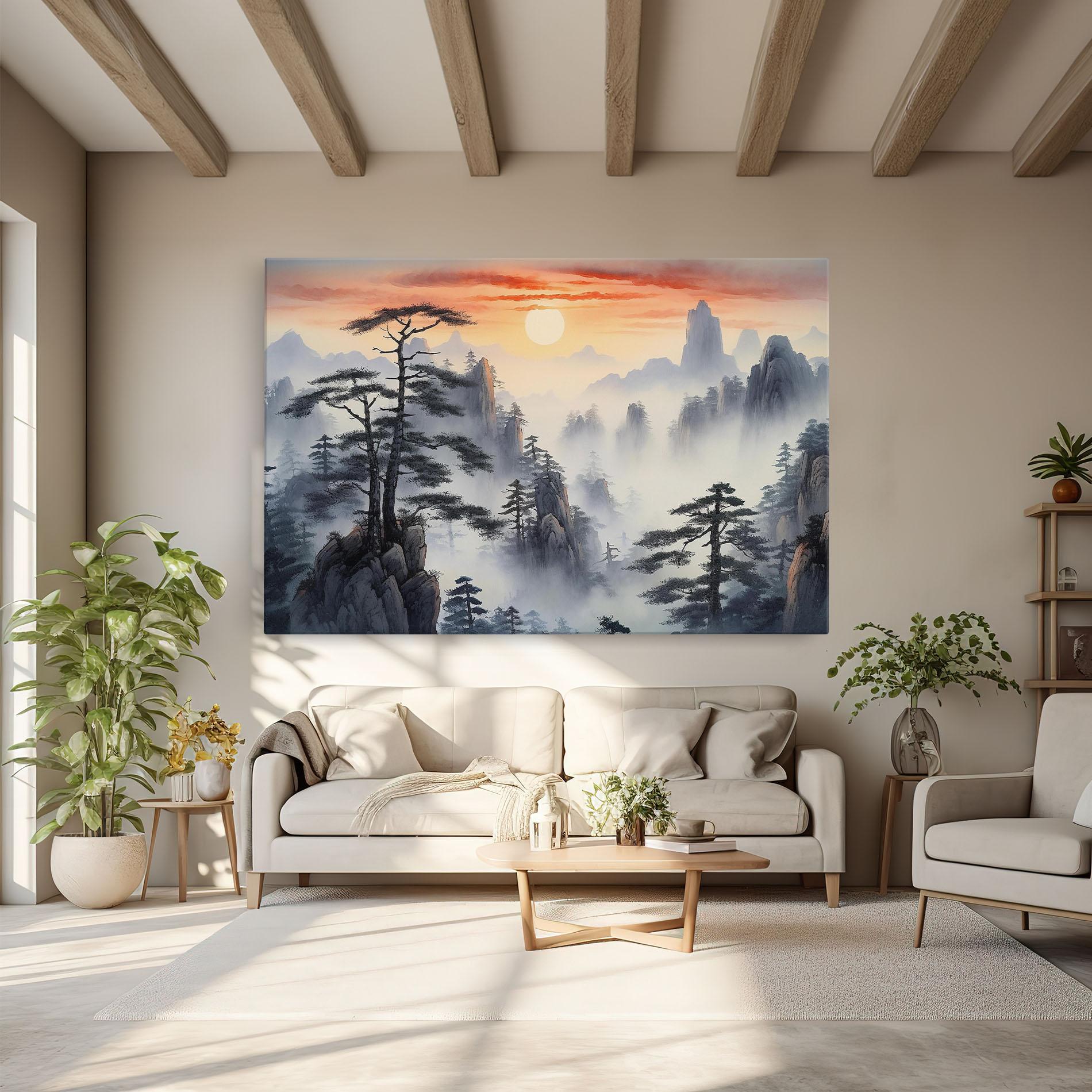 Tablou Canvas Fog Trees mockup 6