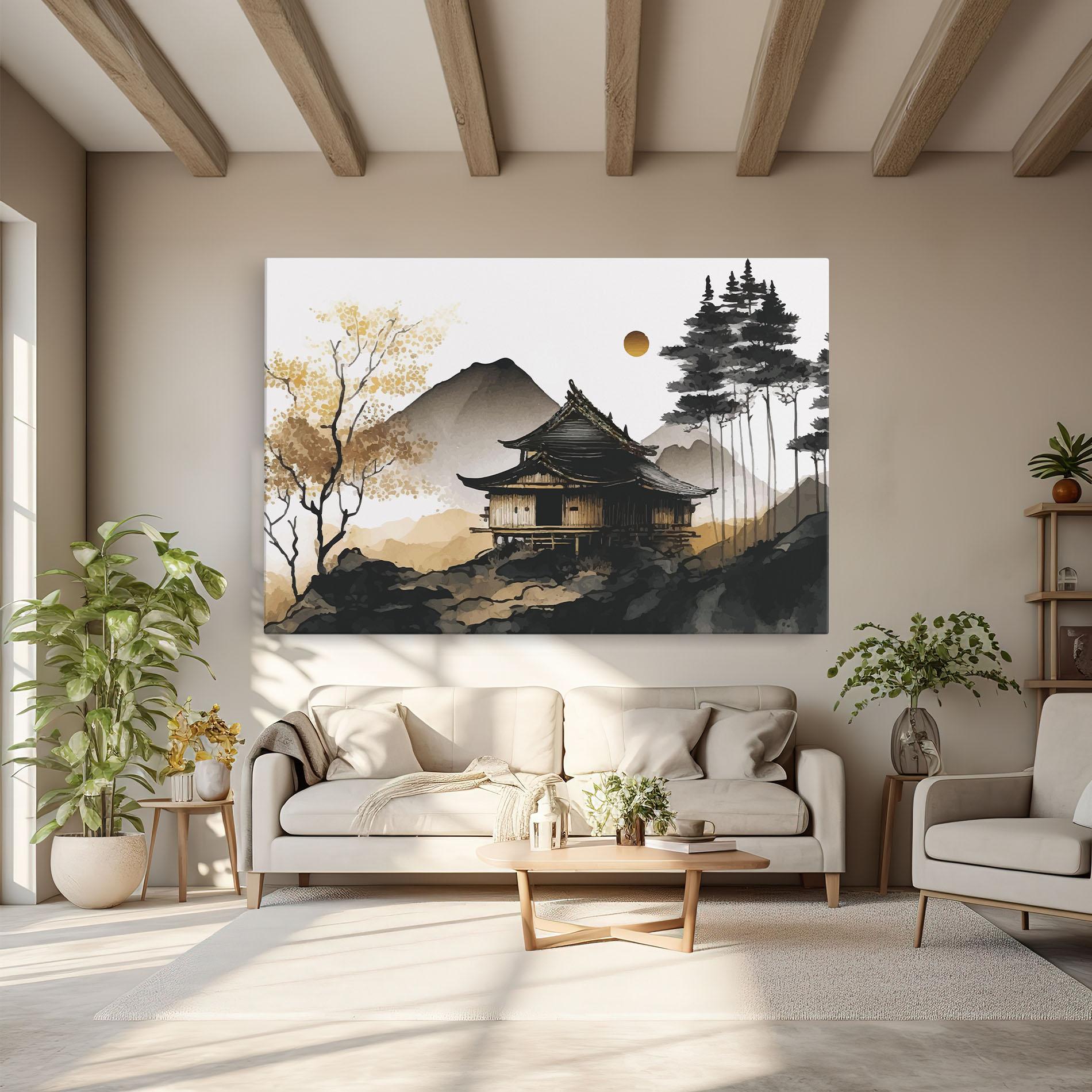 Tablou Canvas Gold Japanese Temple mockup 6