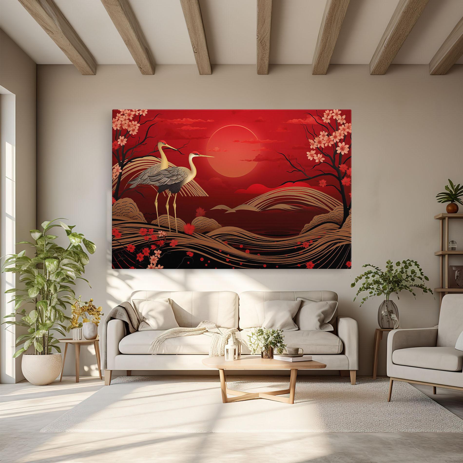 Tablou Canvas Gold Landscape Painting mockup 6