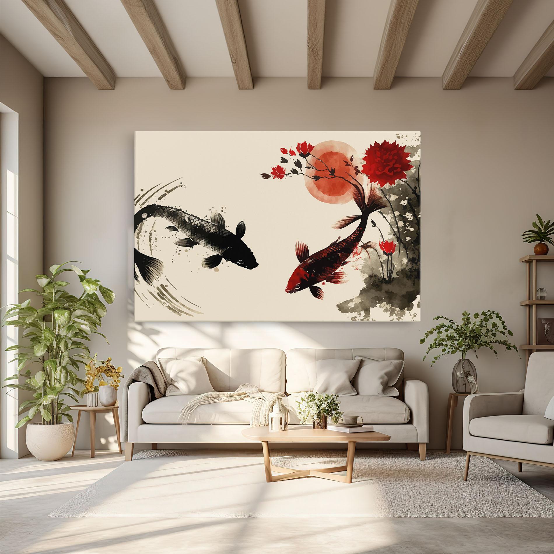 Tablou Canvas Sunset Red Flower mockup 6