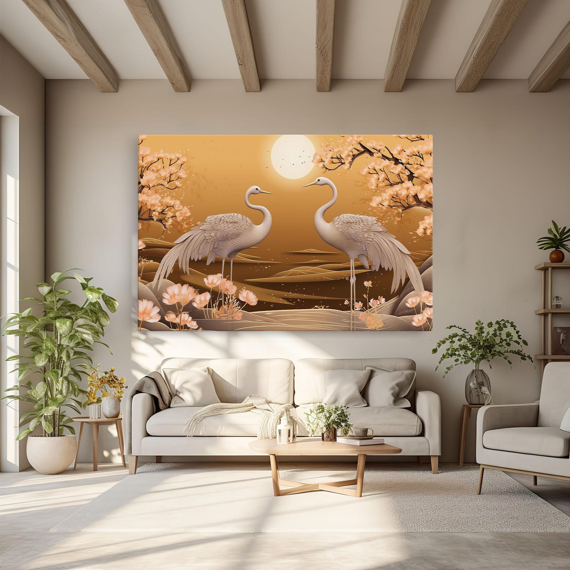 Tablou Canvas White Chinese Birds mockup 6
