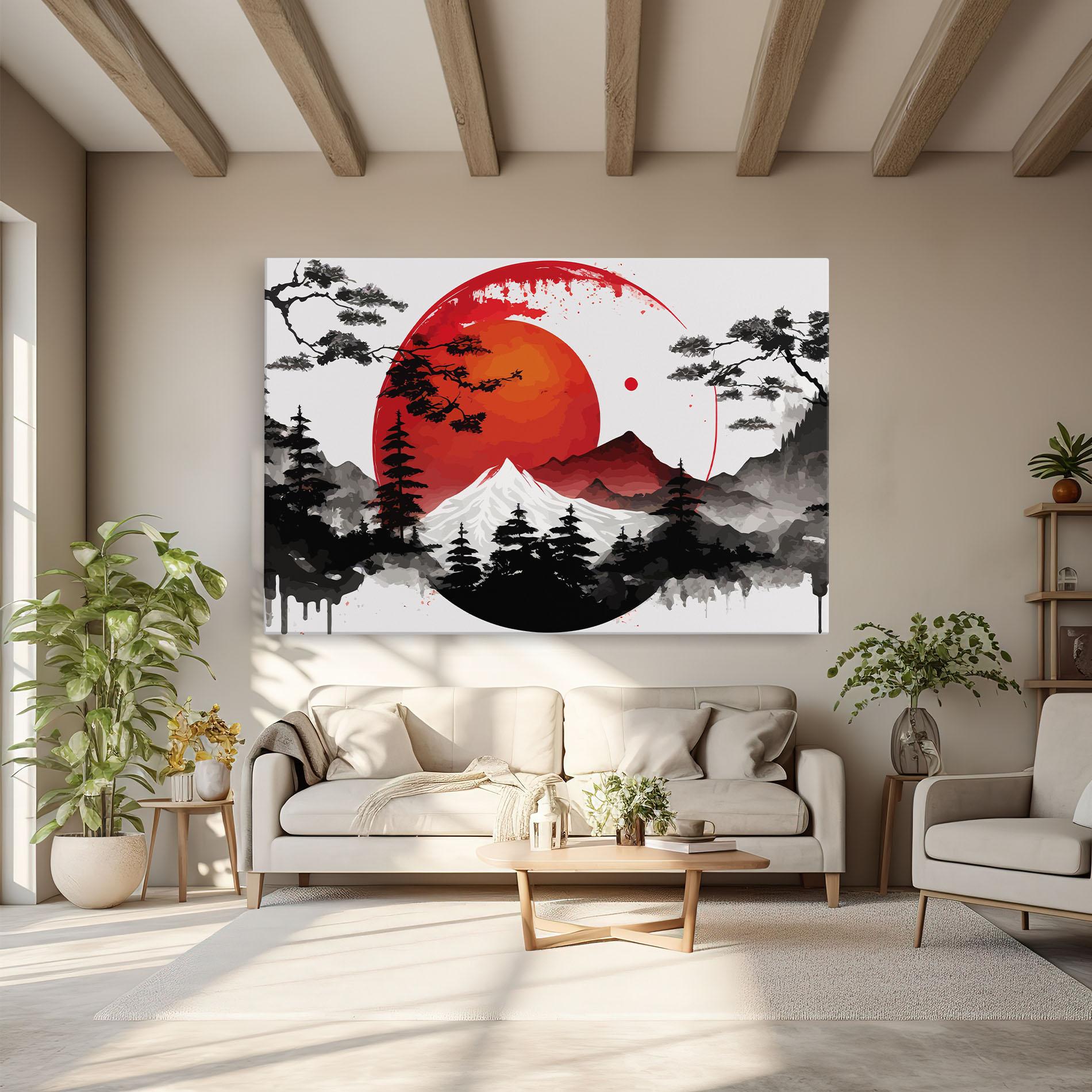 Tablou Canvas Yin Yang Mountain mockup 6