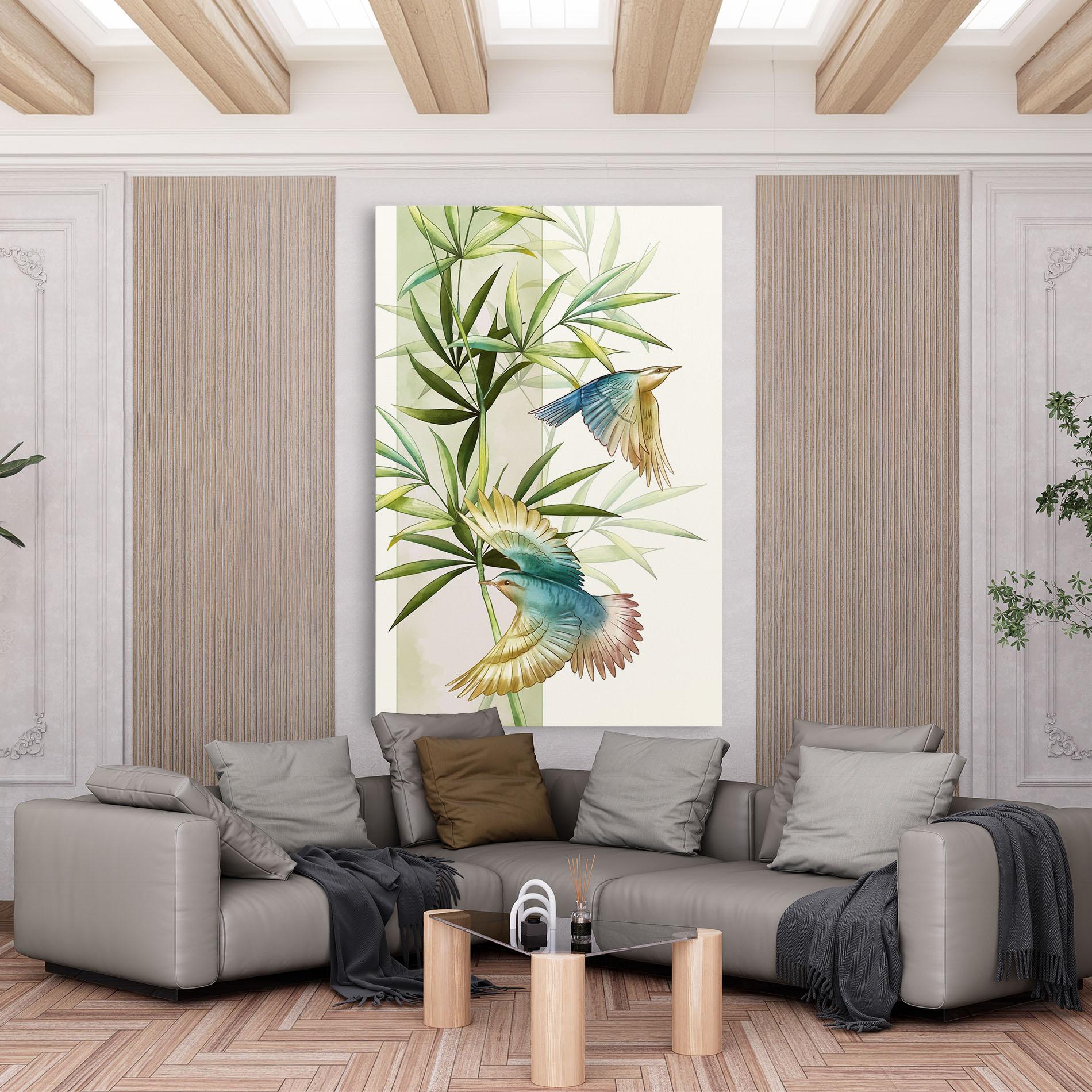 Tablou Canvas Asiatic Blue Birds mockup 6