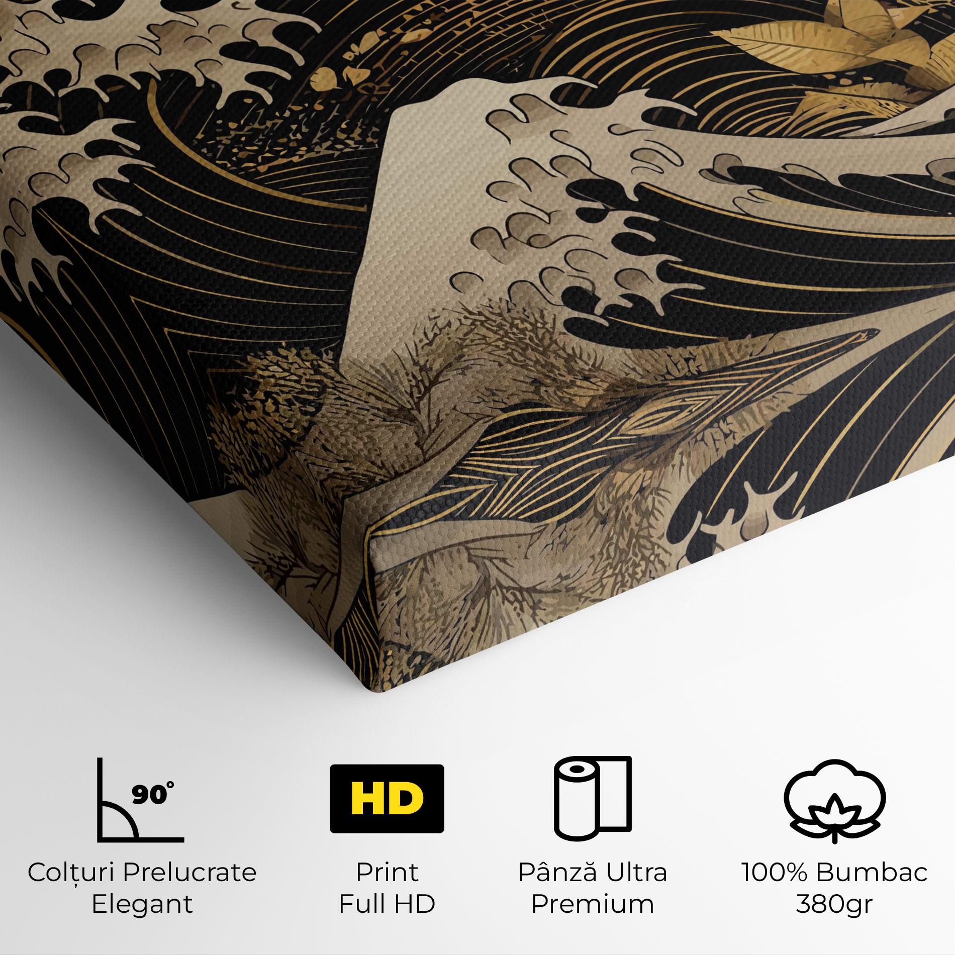 Tablou Canvas Asiatic Gold Wave mockup 4