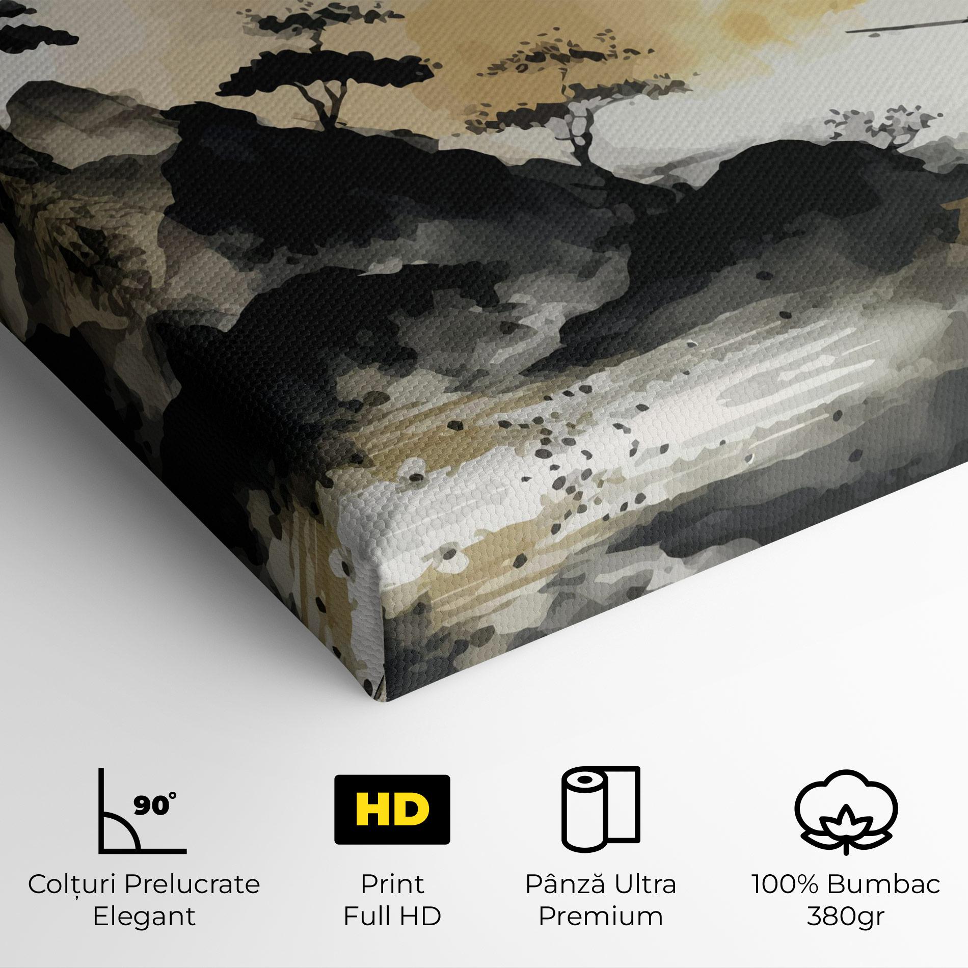 Tablou Canvas Asiatic Grey Cream mockup 4