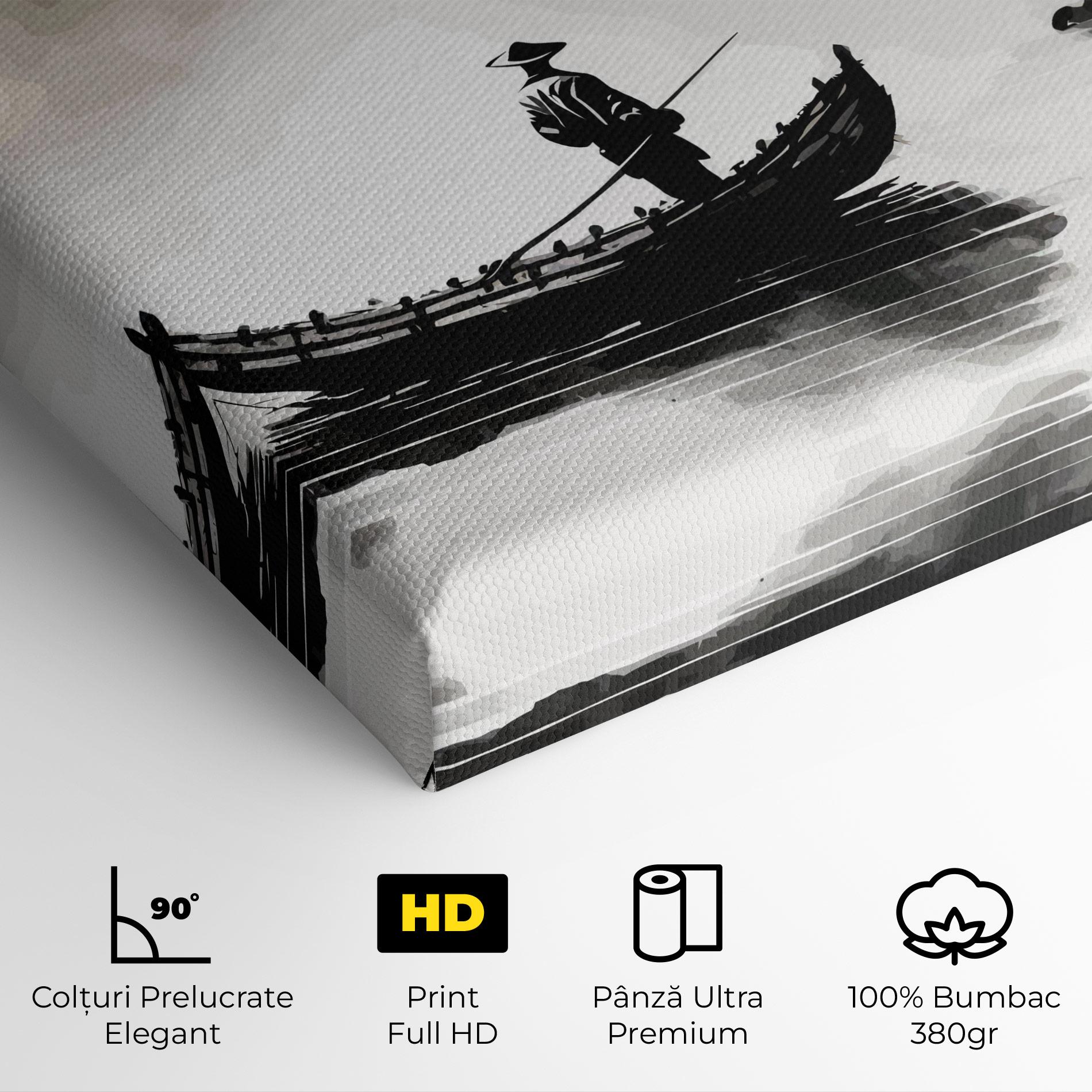 Tablou Canvas Black Ink Boat mockup 4
