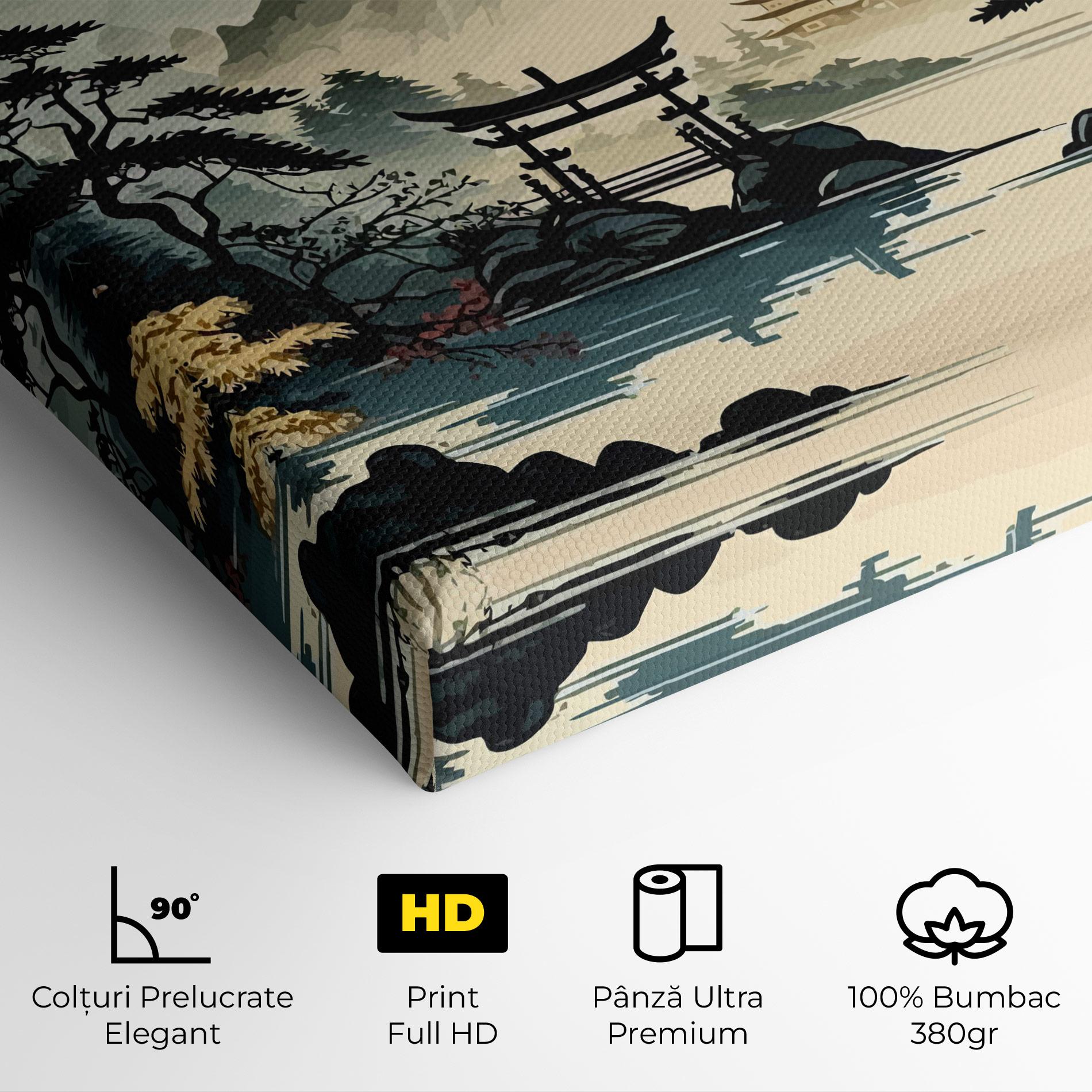 Tablou Canvas Cream Chinese Mountain mockup 4