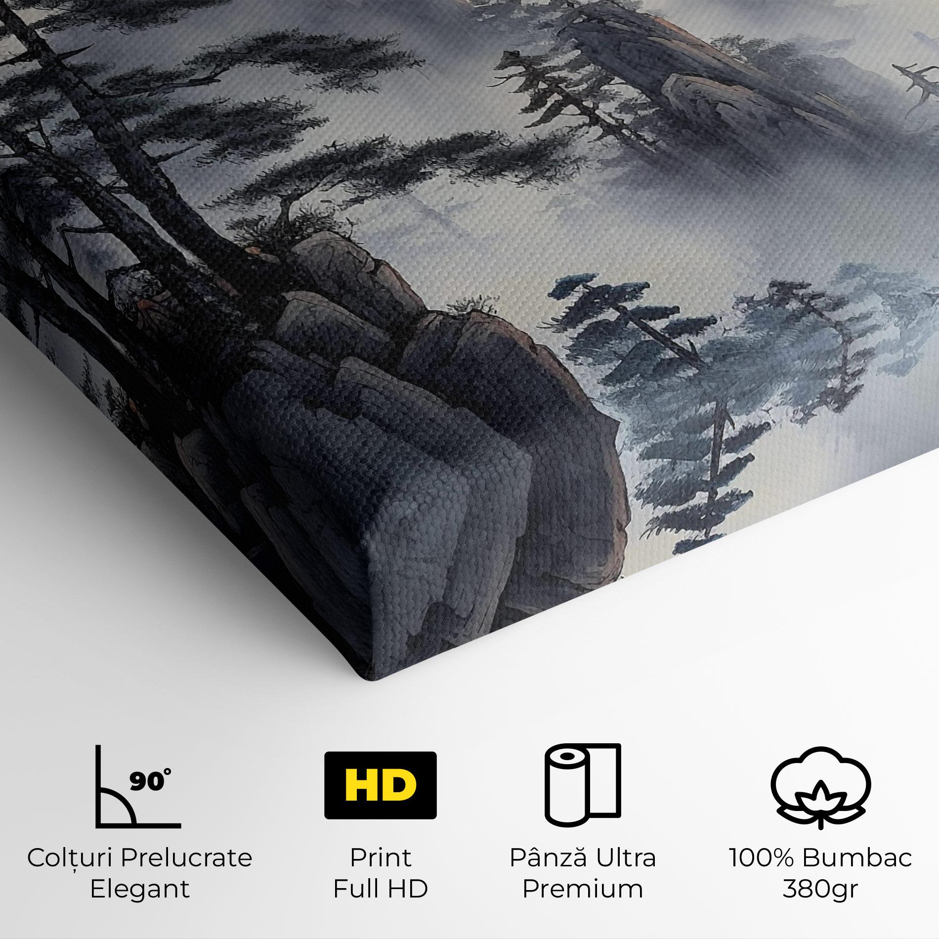 Tablou Canvas Fog Trees mockup 4