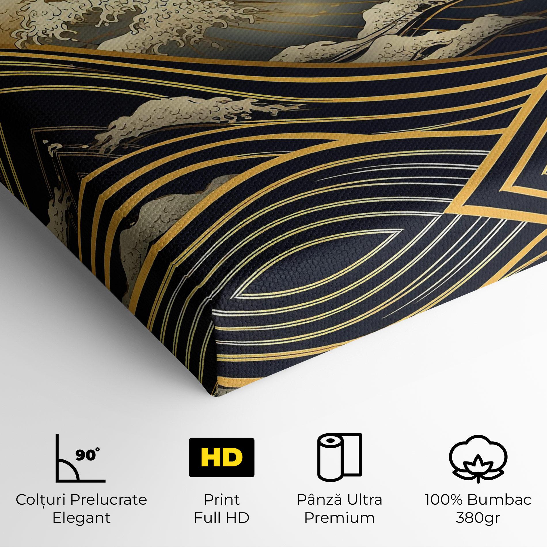 Tablou Canvas Gold Waves Landscape mockup 4