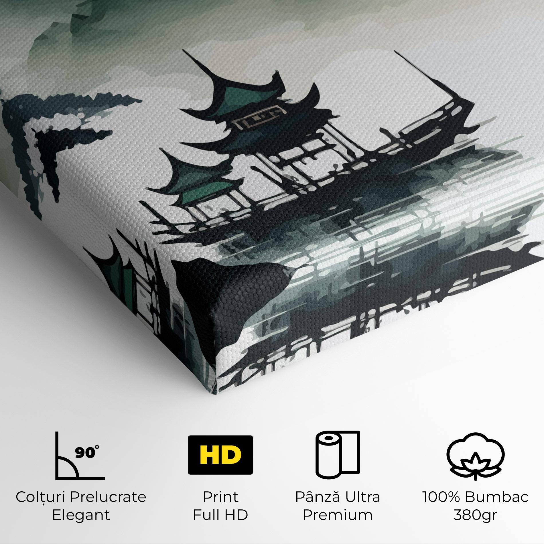 Tablou Canvas Green Mountain Moon mockup 4