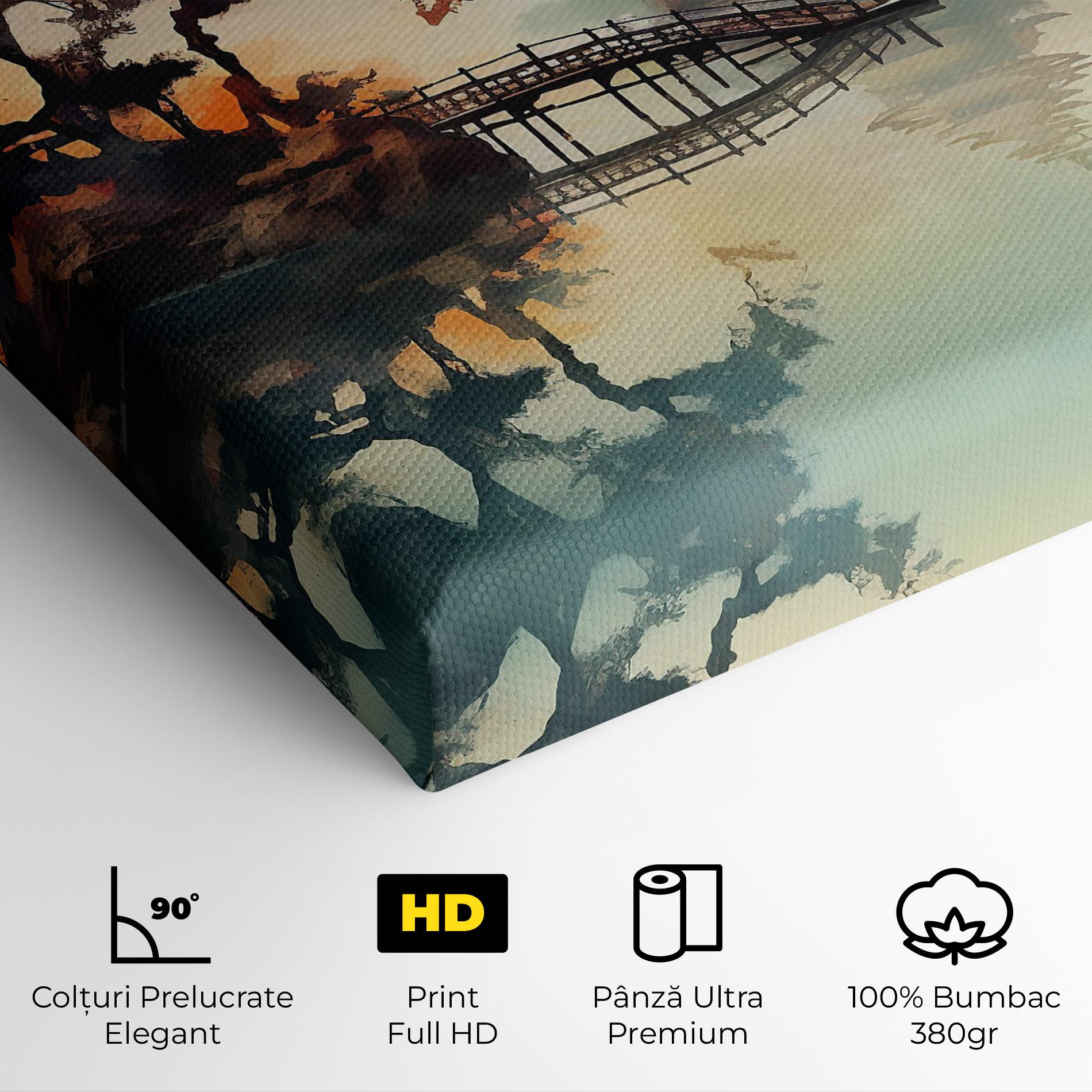 Tablou Canvas Sunset Fog Water mockup 4