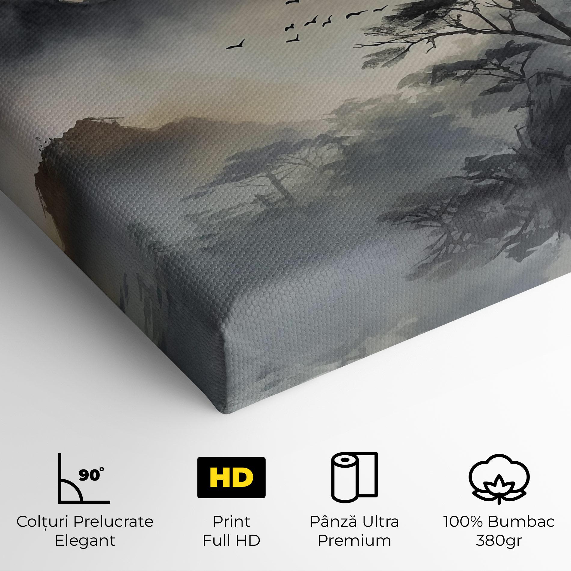 Tablou Canvas Sunset Fog mockup 4