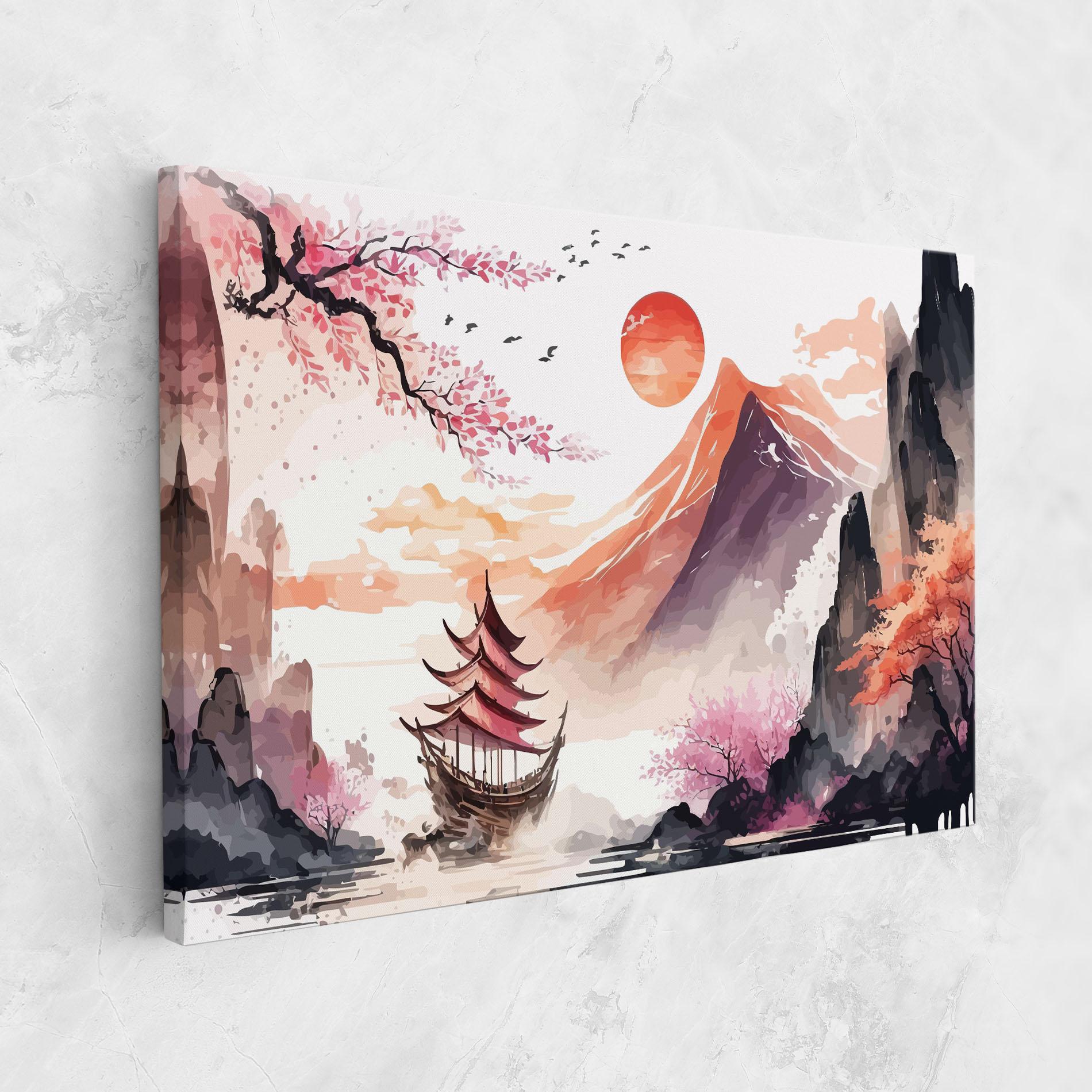 Tablou Canvas Asiatic Purple Mountain mockup 1