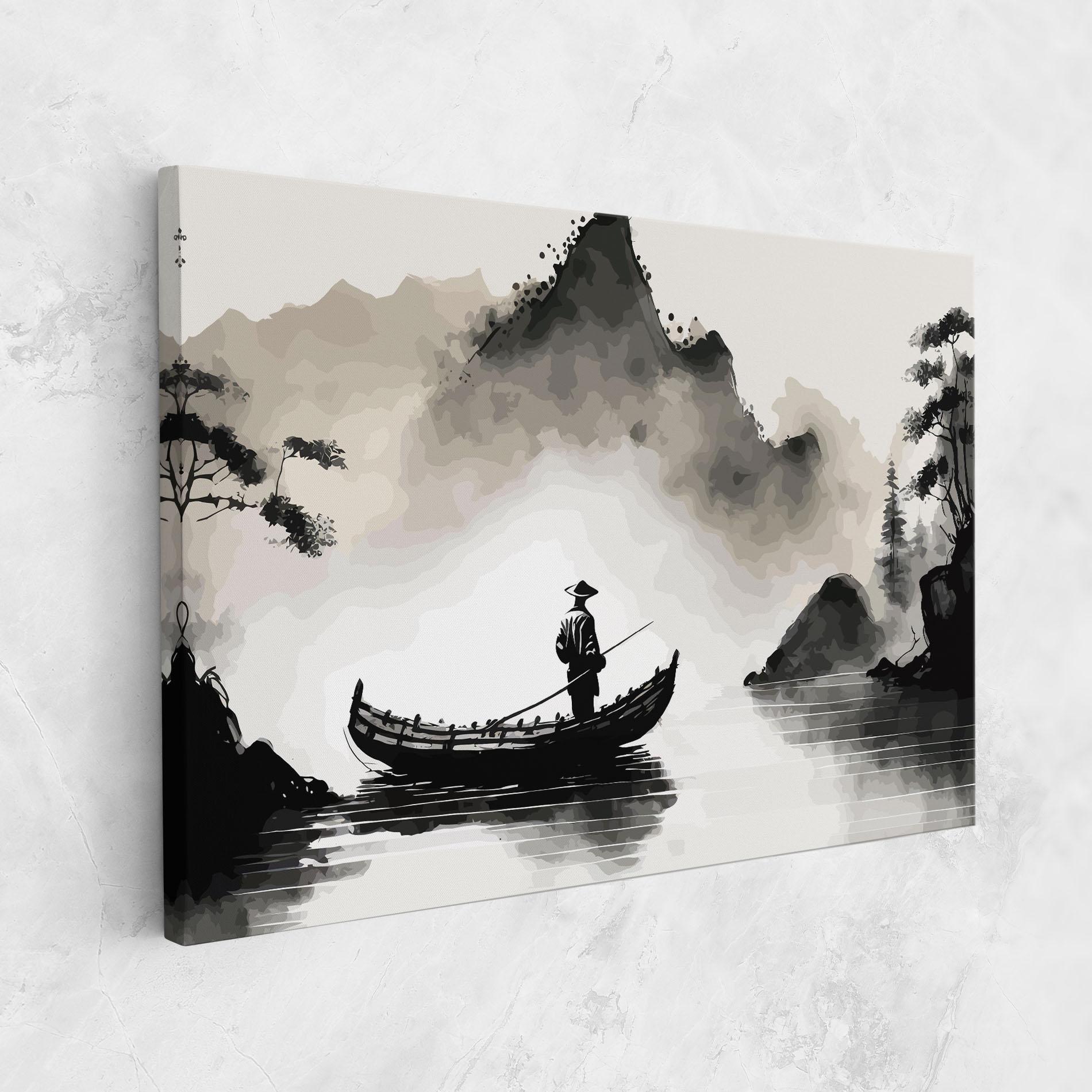 Tablou Canvas Black Ink Boat mockup 1
