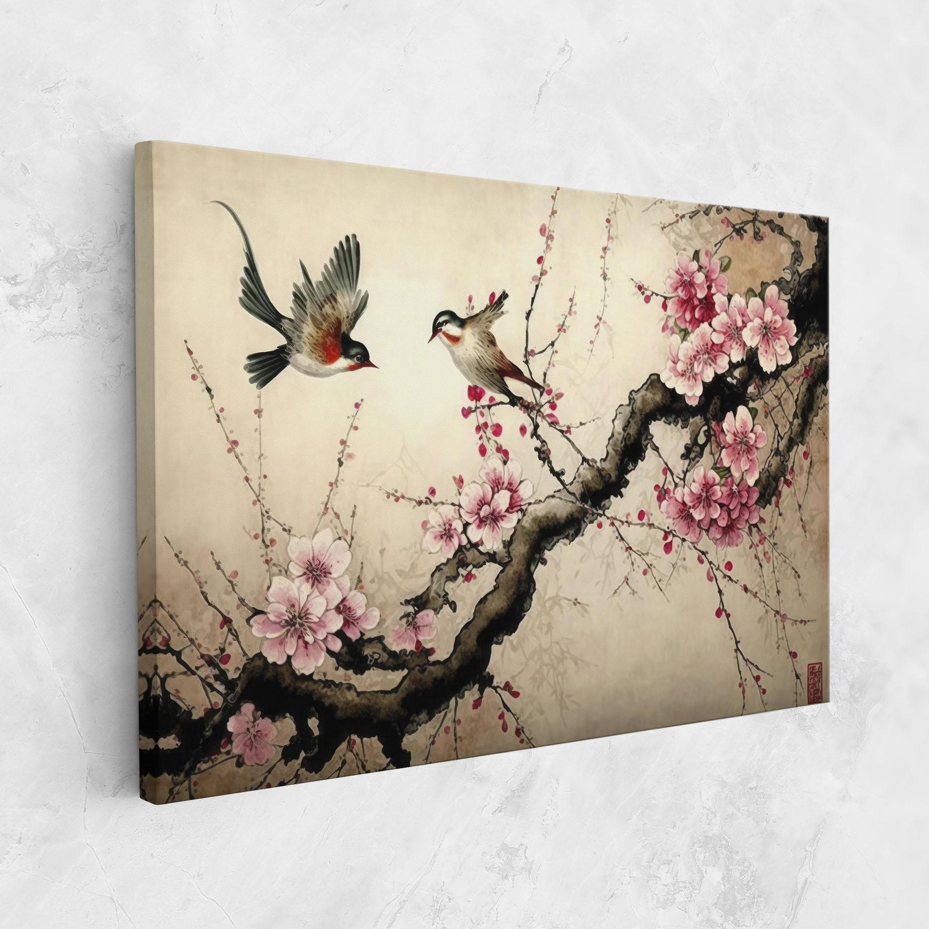Tablou Canvas Cherry Blossom Birds mockup 1
