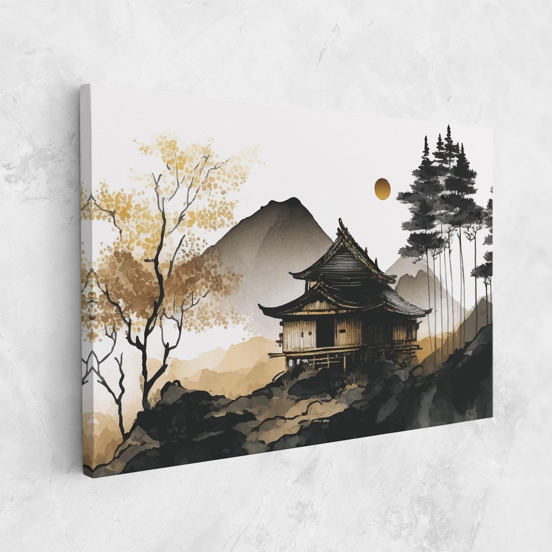 Tablou Canvas Gold Japanese Temple mockup 1
