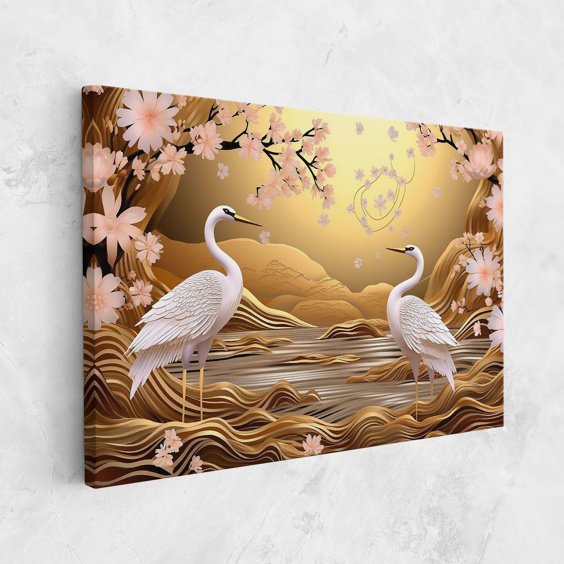 Tablou Canvas Pink Chinese Flowers mockup 1