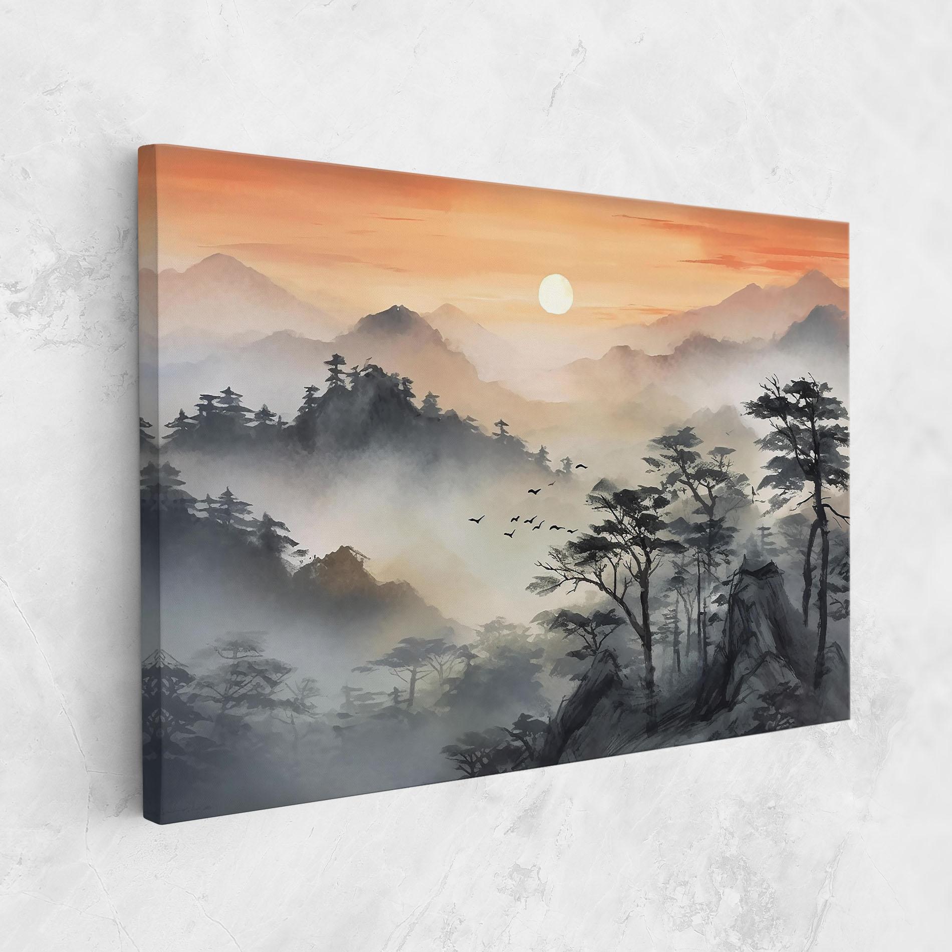 Tablou Canvas Sunset Fog mockup 1
