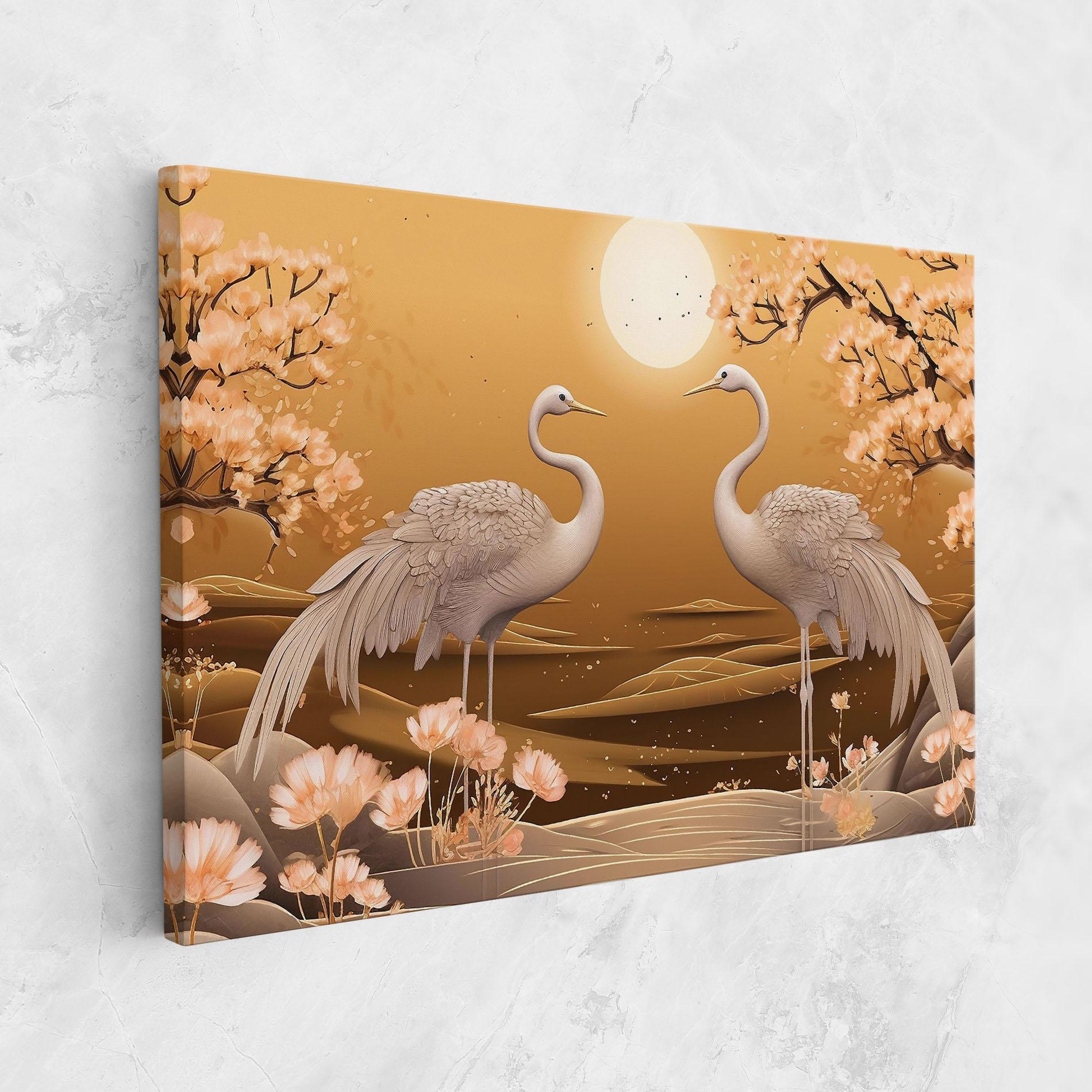 Tablou Canvas White Chinese Birds mockup 1