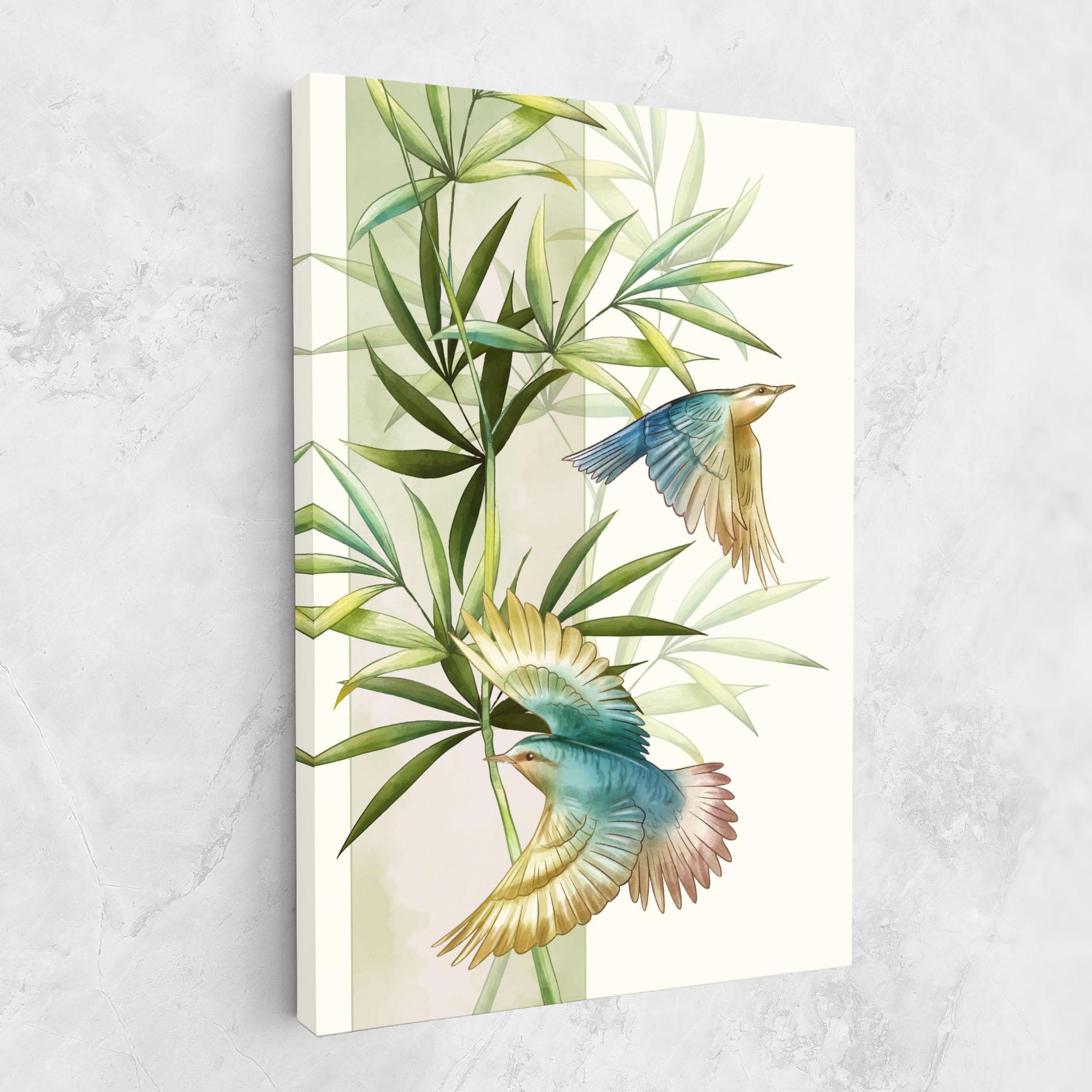 Tablou Canvas Asiatic Blue Birds mockup 1