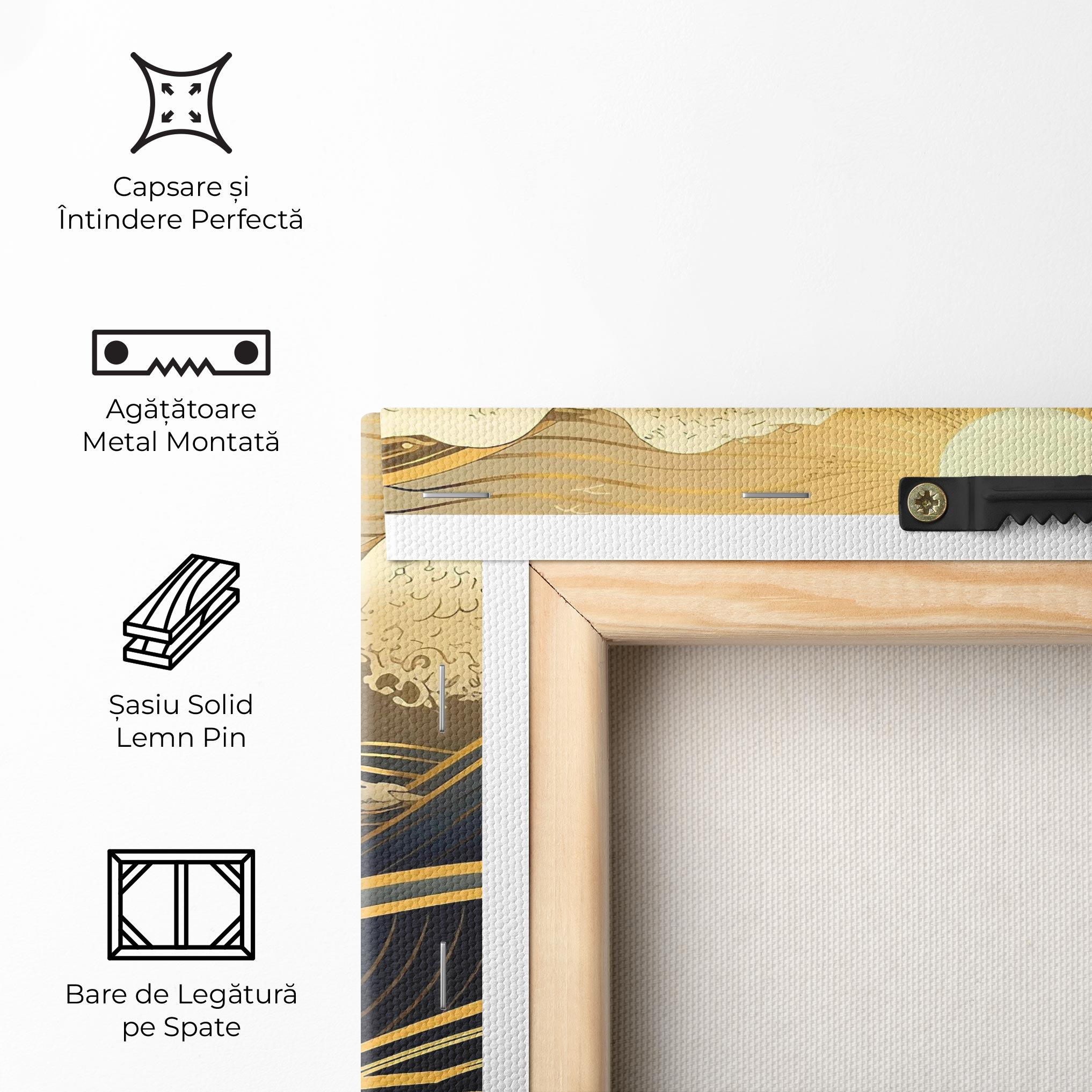 Tablou Canvas Gold Waves Landscape mockup 5