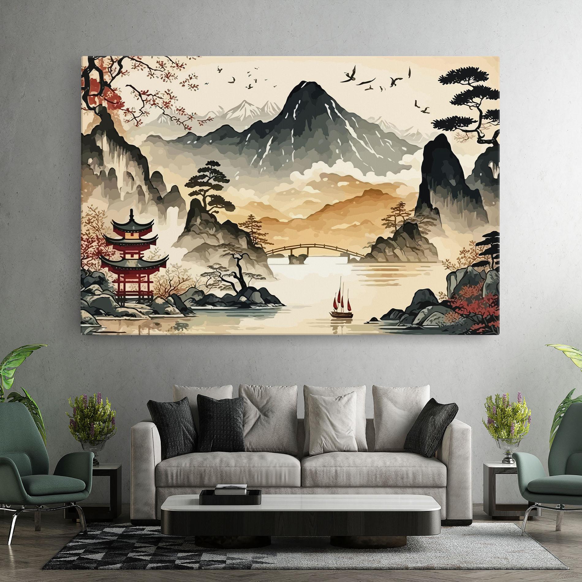 Tablou Canvas Asian Mountain View mockup 7