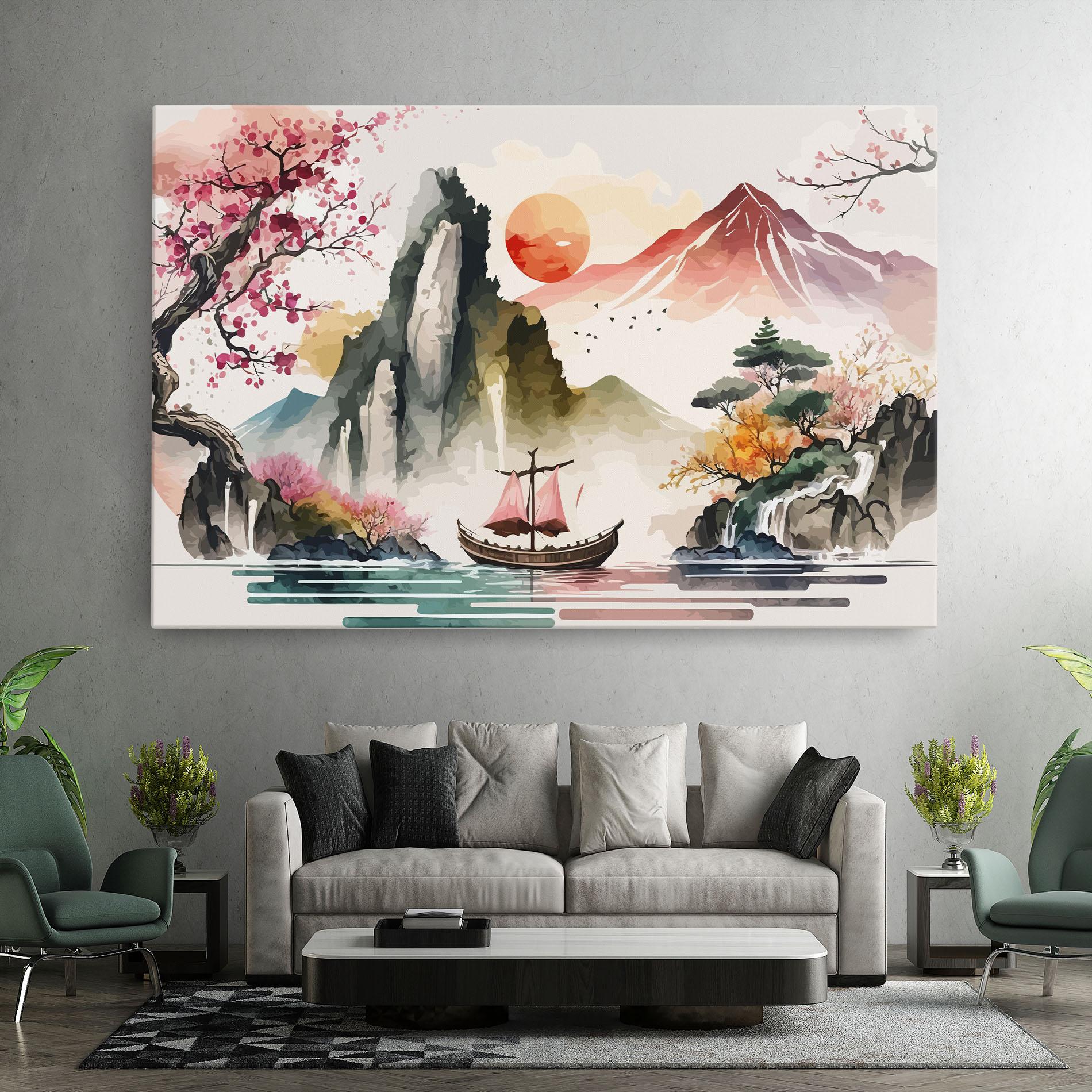 Tablou Canvas Asian Orange Sunset mockup 7