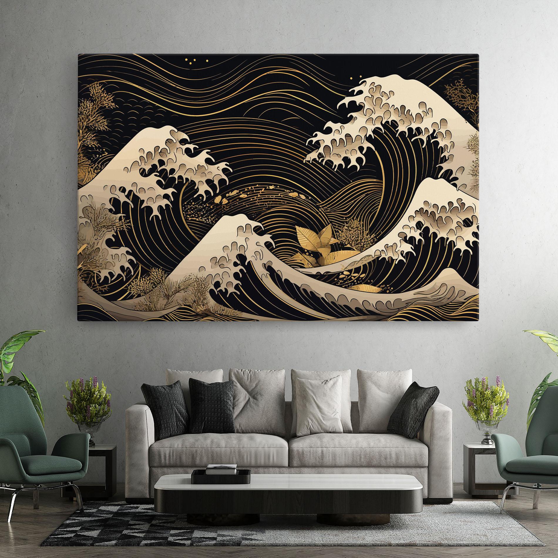 Tablou Canvas Asiatic Gold Wave mockup 7