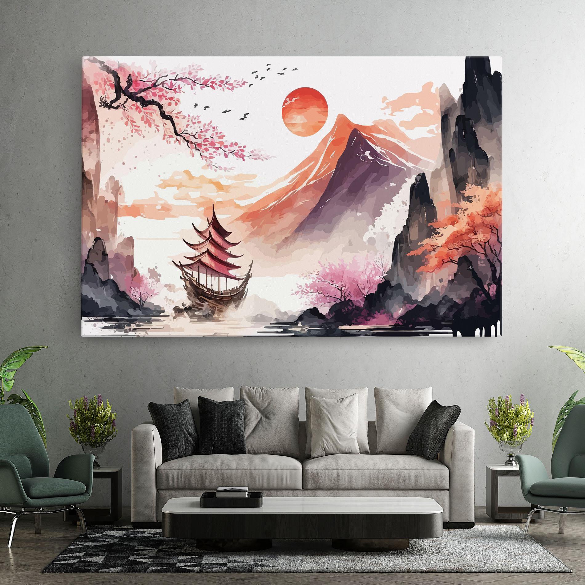 Tablou Canvas Asiatic Purple Mountain mockup 7