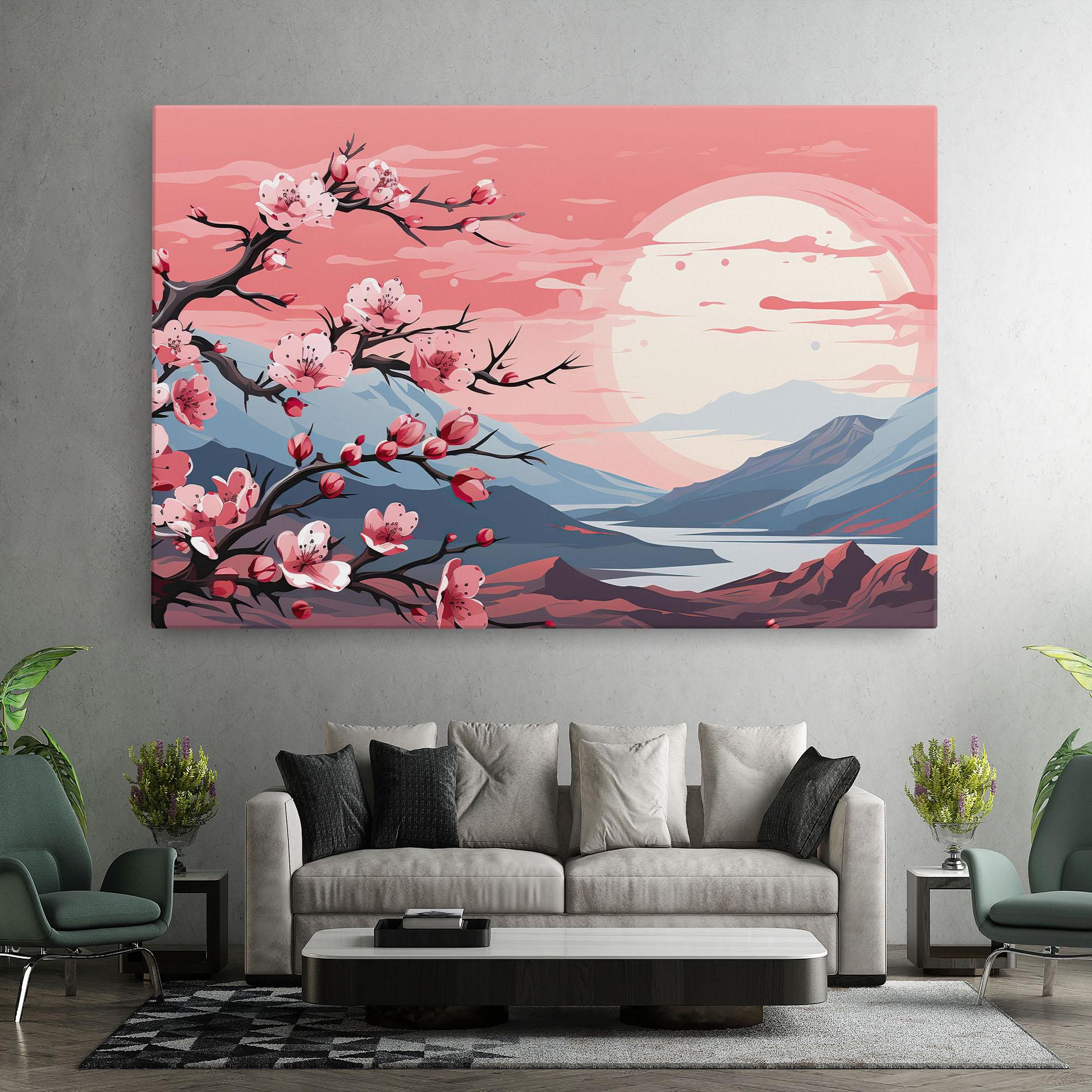 Tablou Canvas Chinese Cherry Blossoms mockup 7