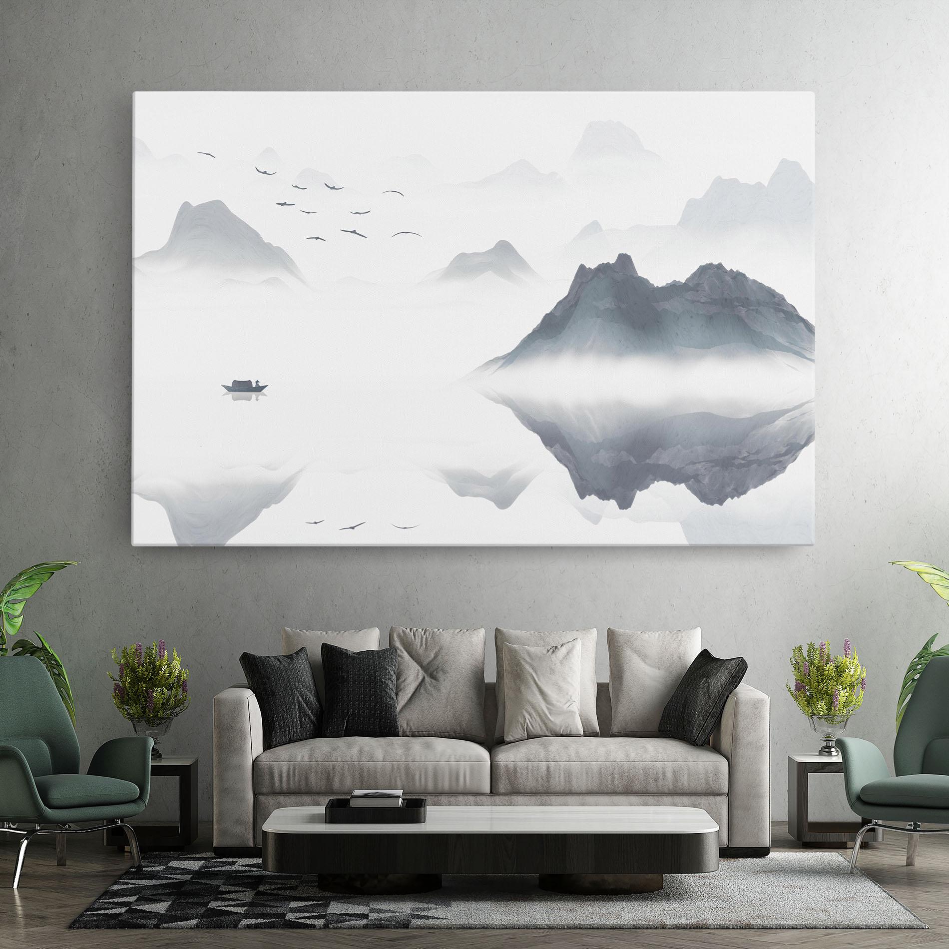 Tablou Canvas Chinese Style Mountains mockup 7