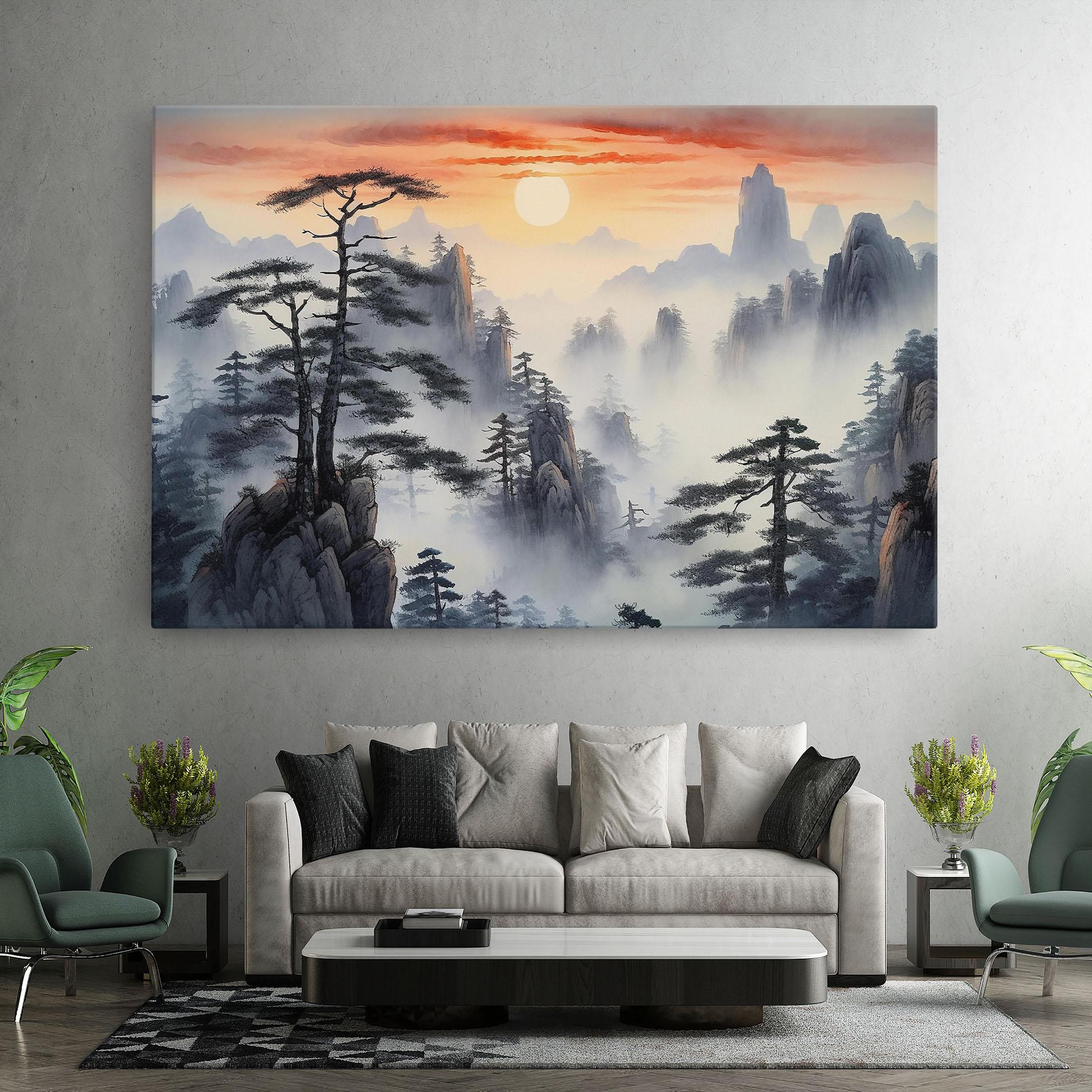 Tablou Canvas Fog Trees mockup 7