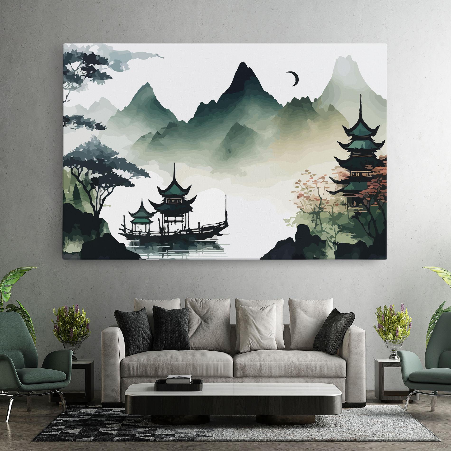 Tablou Canvas Green Mountain Moon mockup 7
