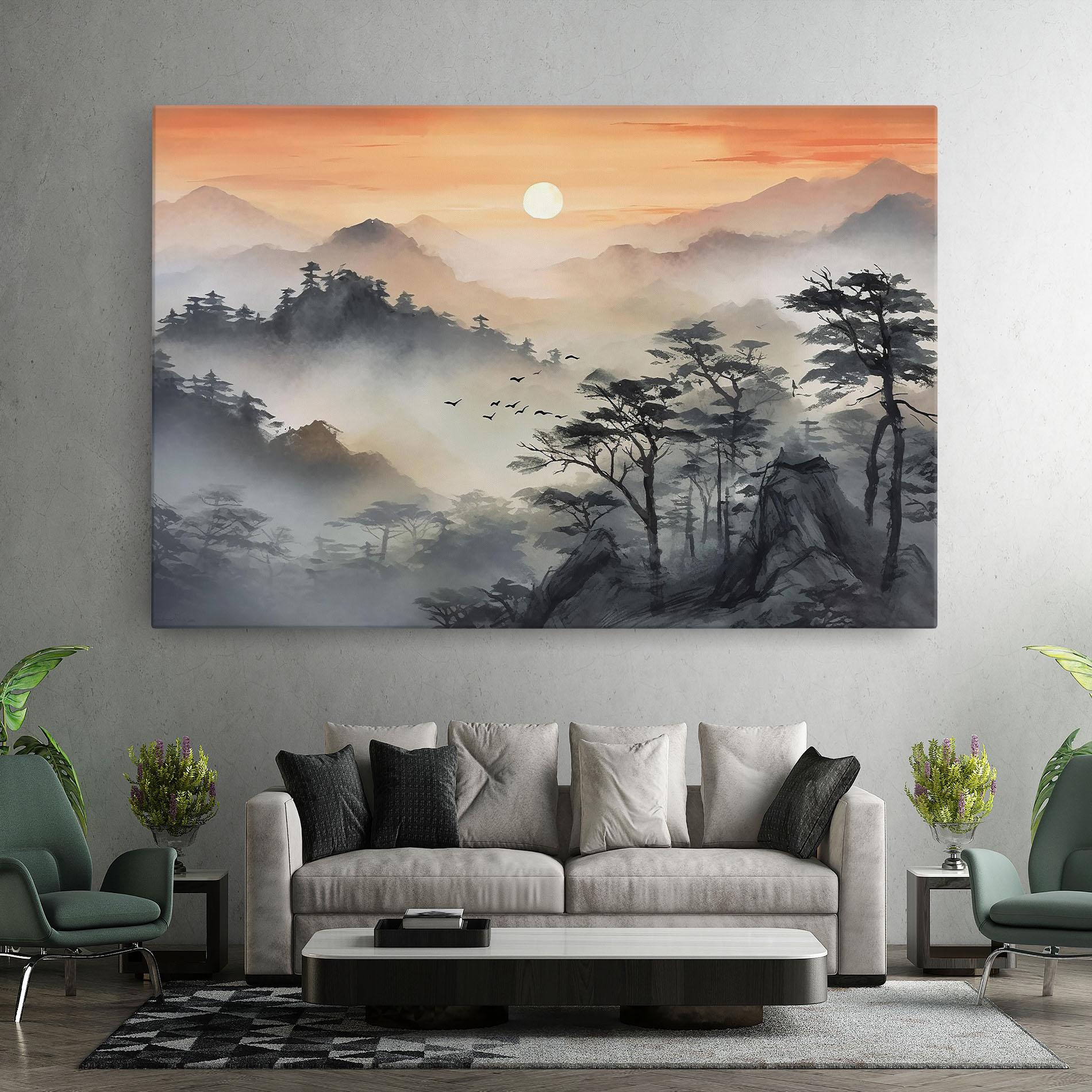 Tablou Canvas Sunset Fog mockup 7