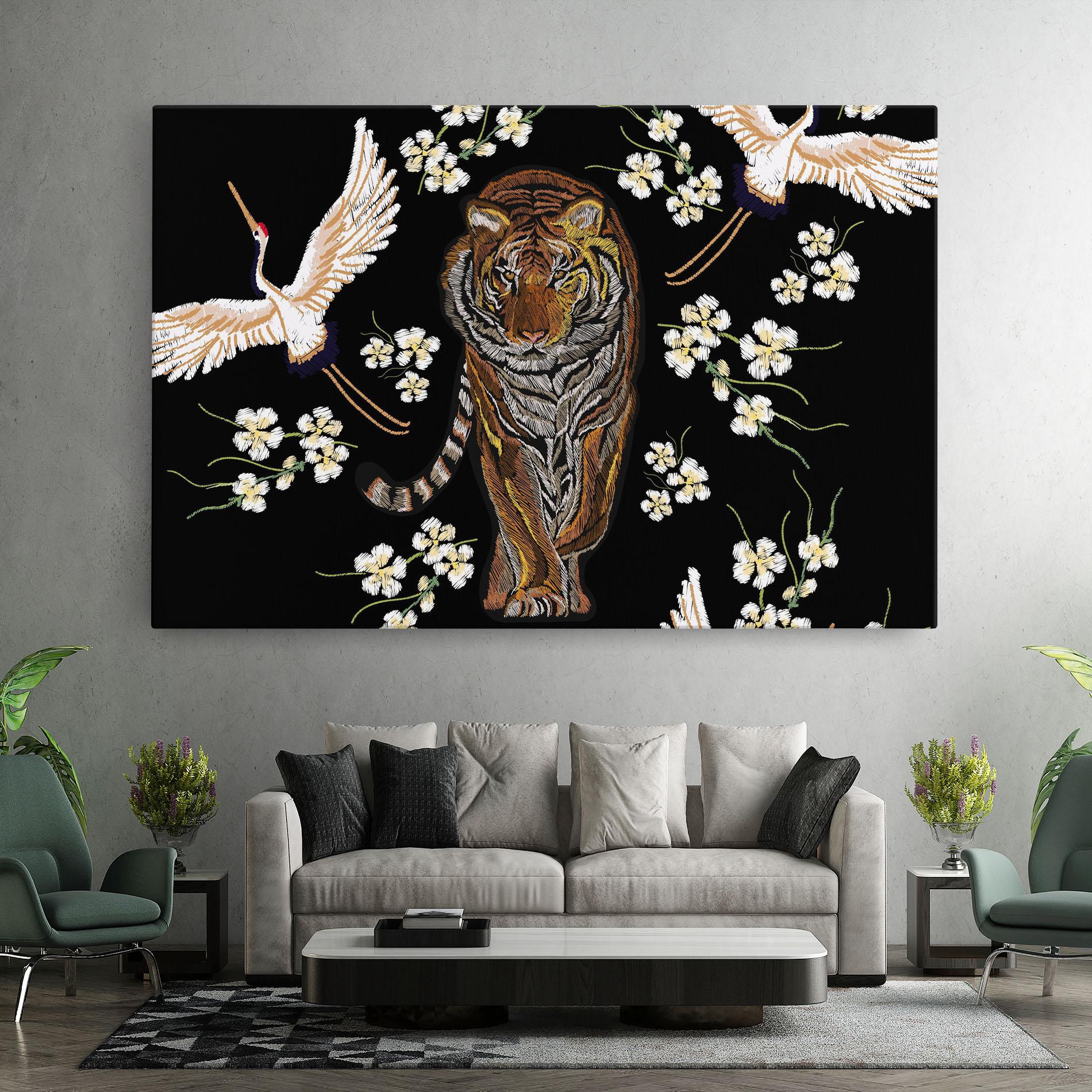 Tablou Canvas Tiger Birds Art mockup 7