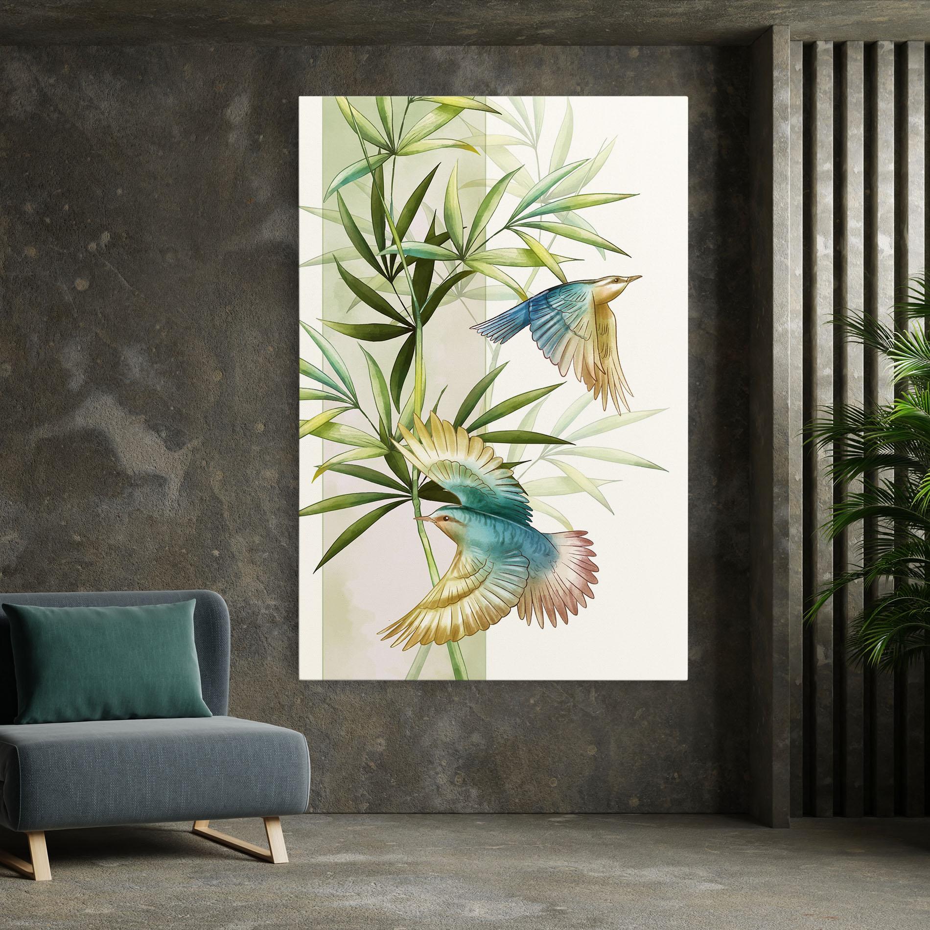 Tablou Canvas Asiatic Blue Birds mockup 7
