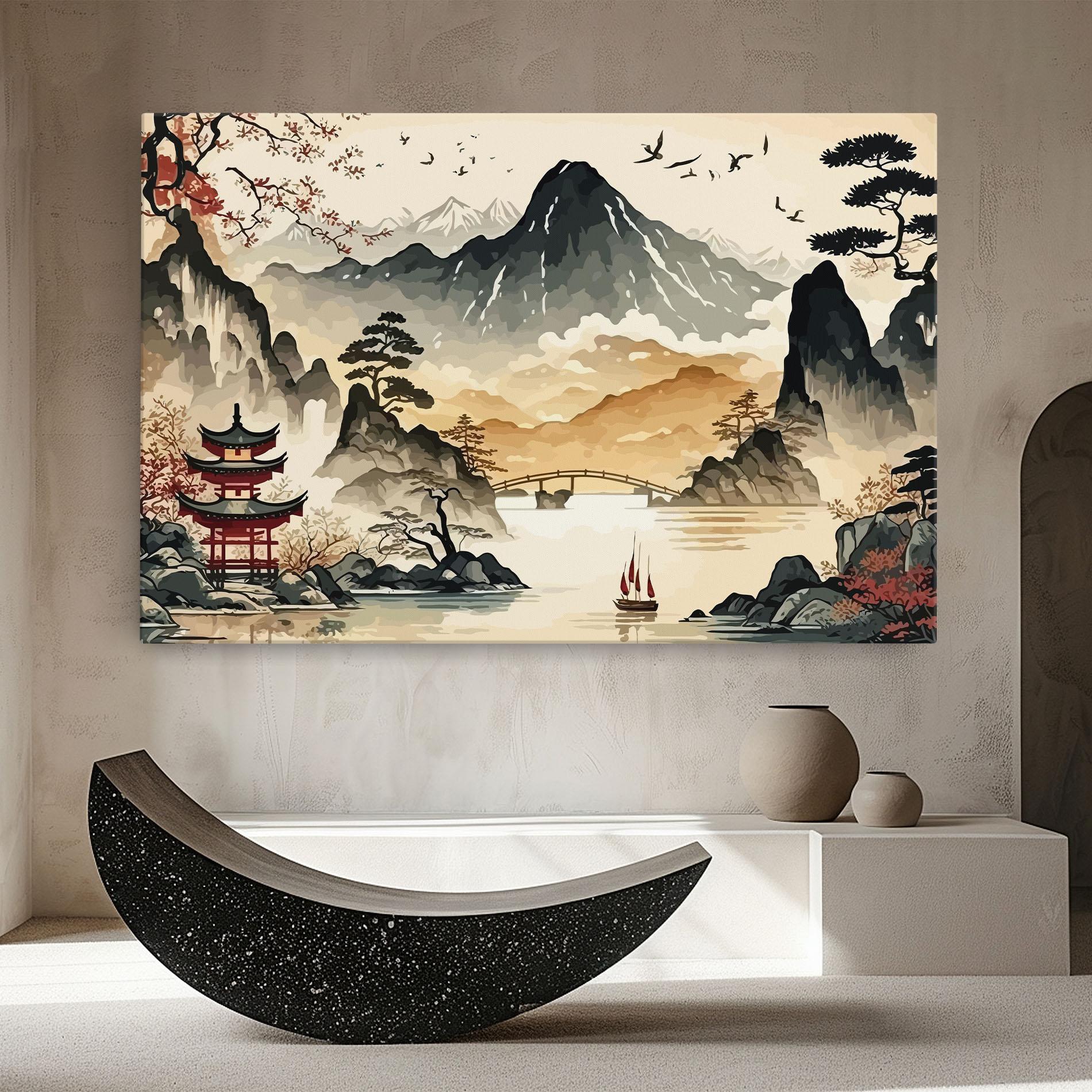 Tablou Canvas Asian Mountain View mockup 8
