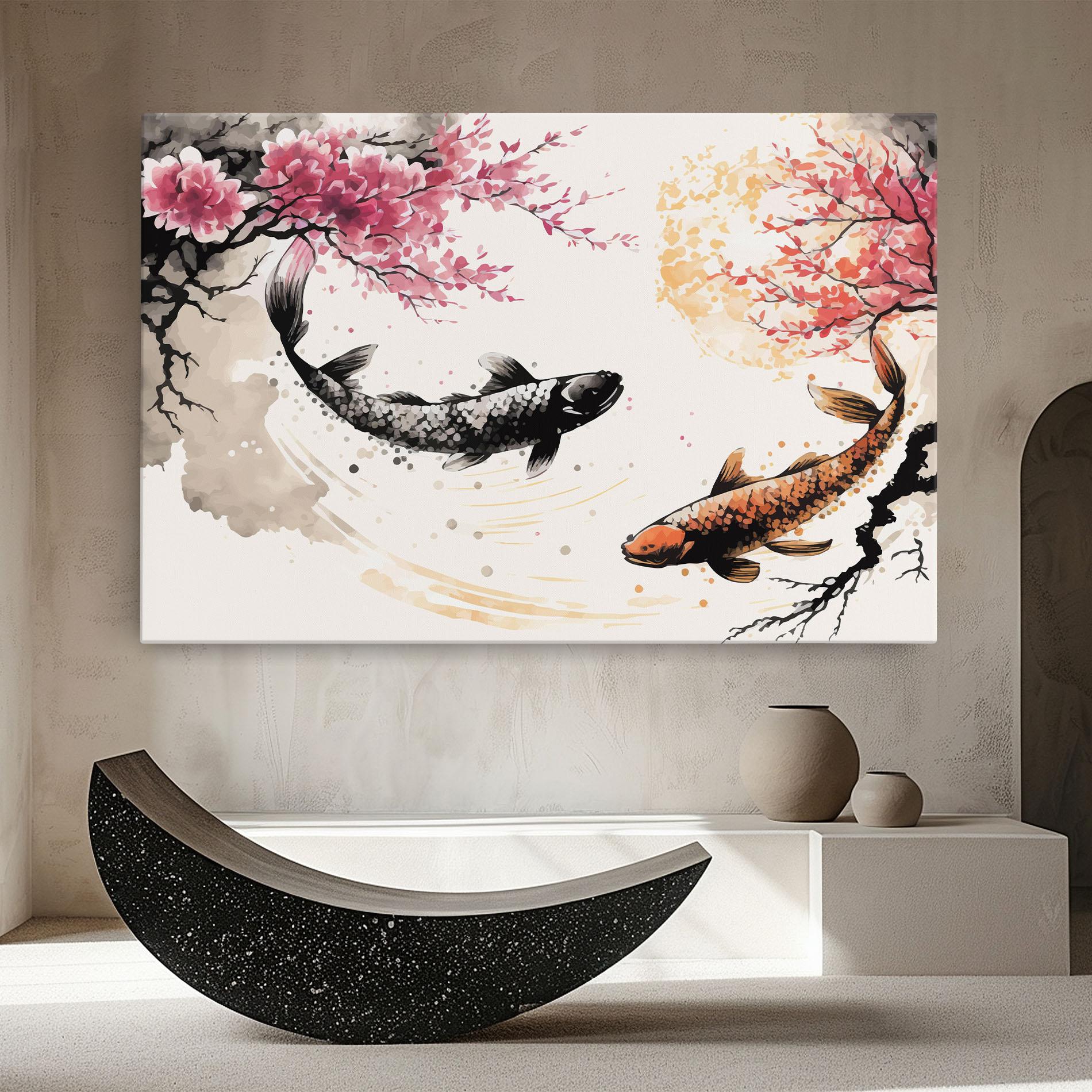 Tablou Canvas Asiatic Flower Fish mockup 8