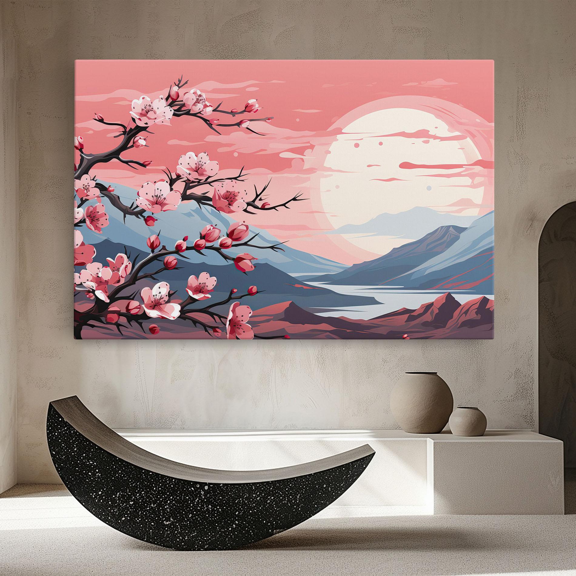 Tablou Canvas Chinese Cherry Blossoms mockup 8