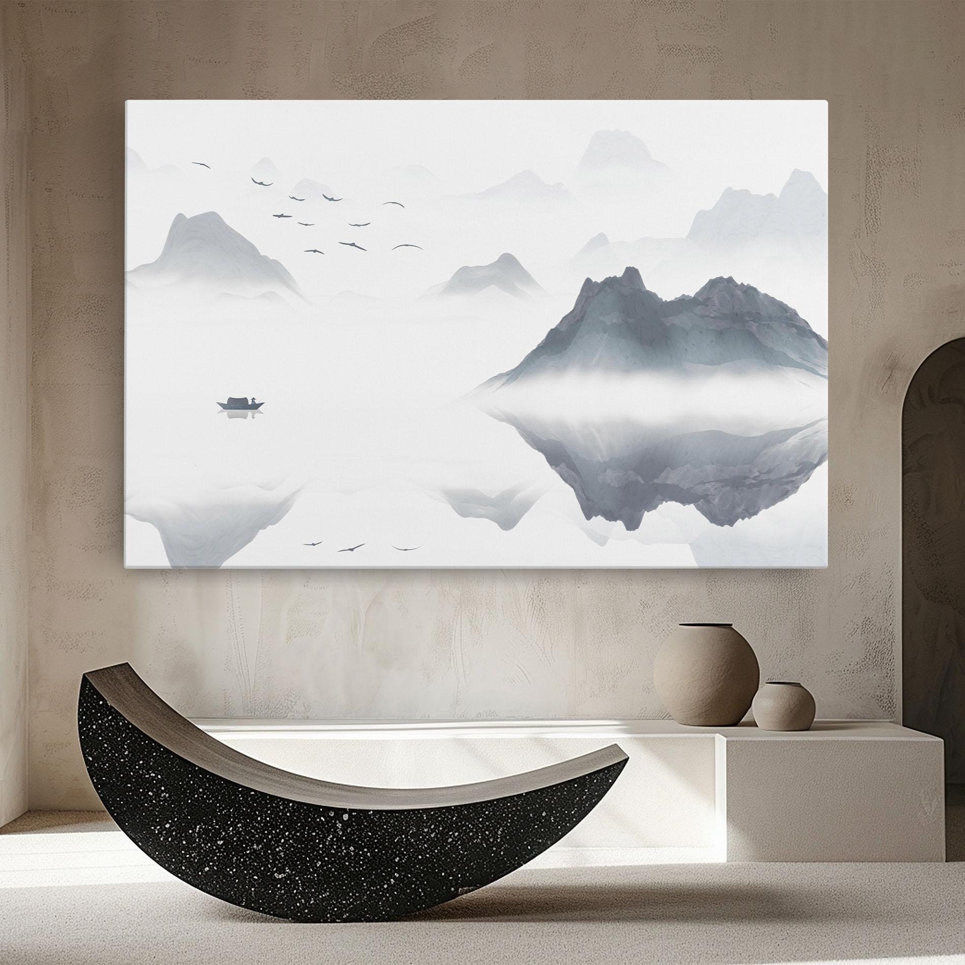 Tablou Canvas Chinese Style Mountains mockup 8