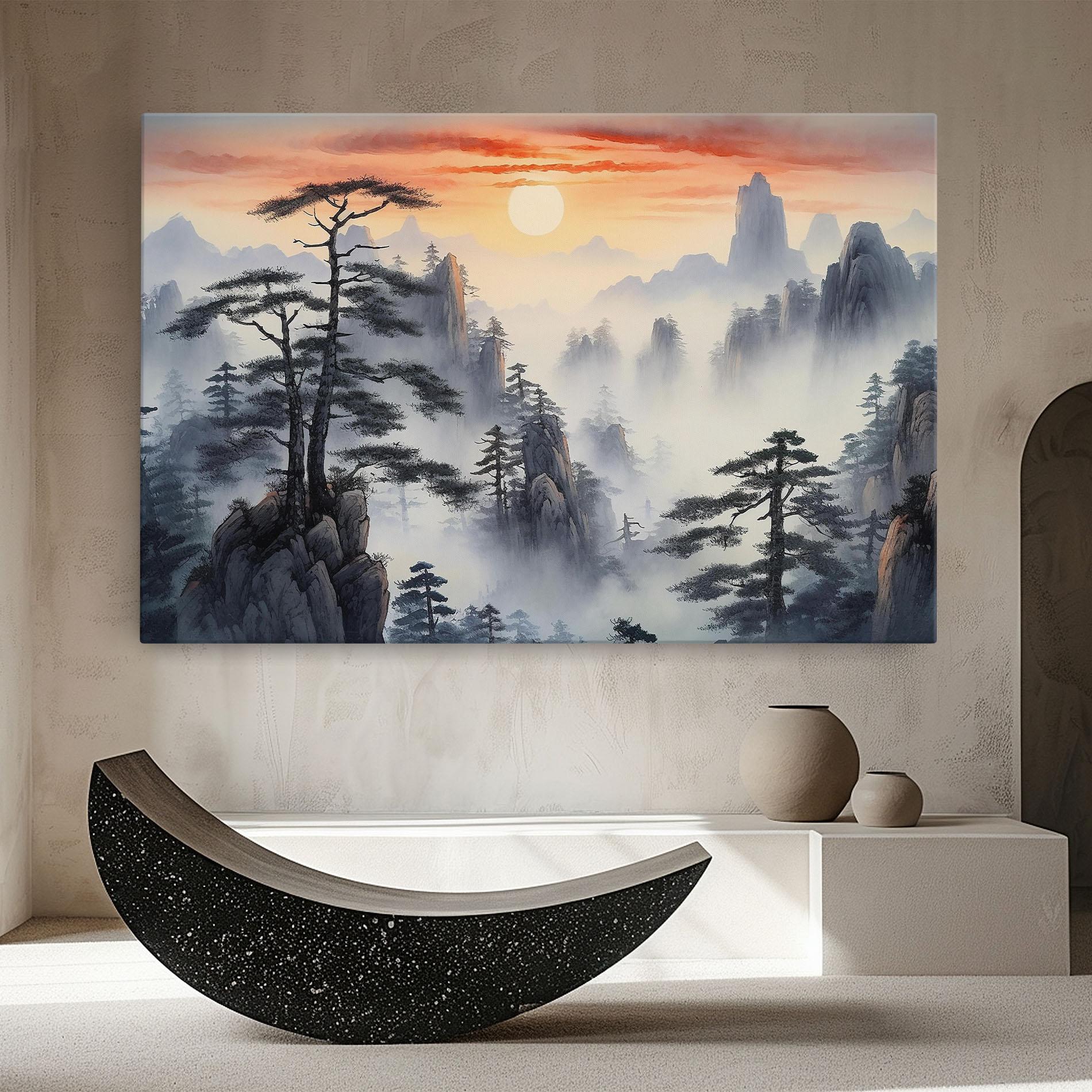 Tablou Canvas Fog Trees mockup 8