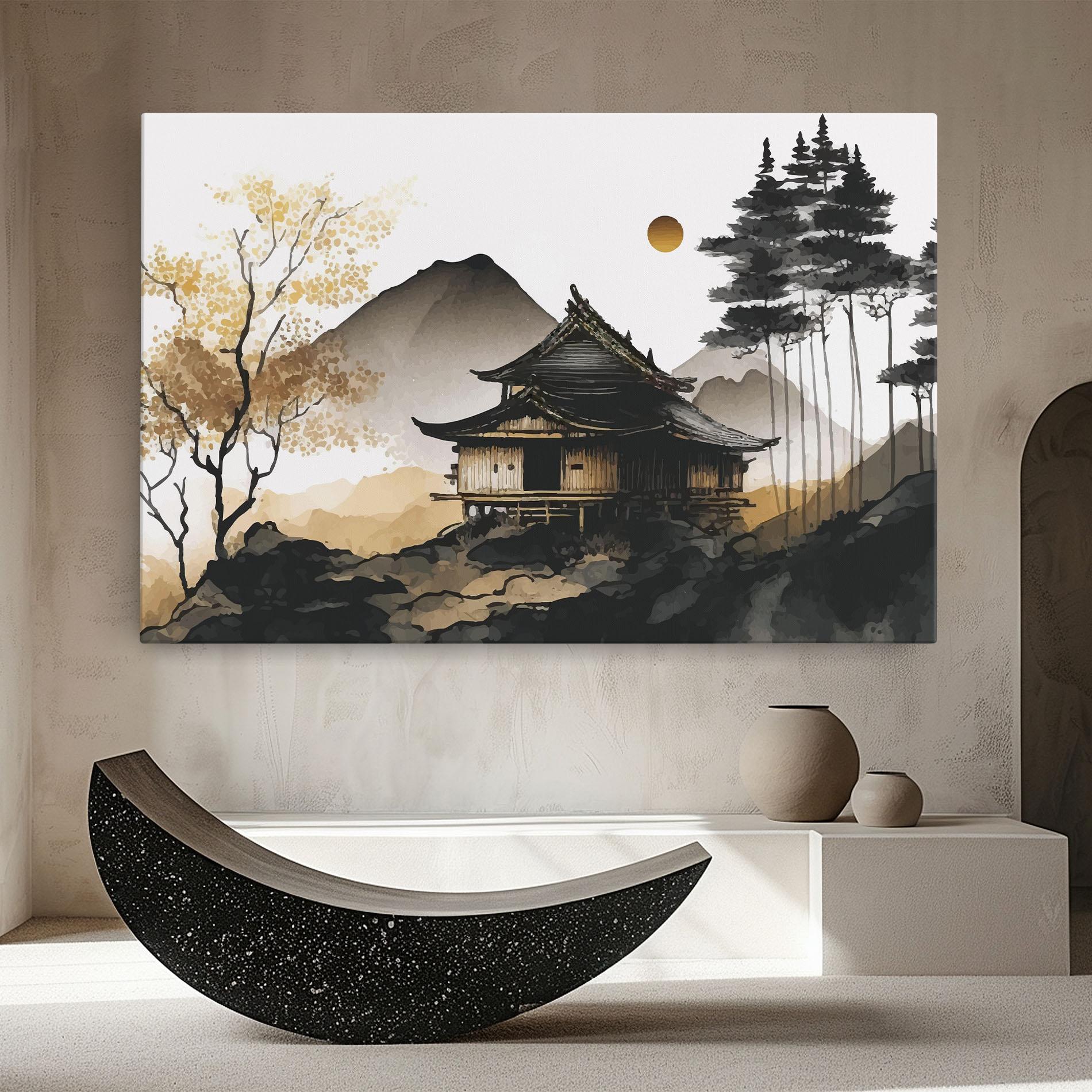 Tablou Canvas Gold Japanese Temple mockup 8