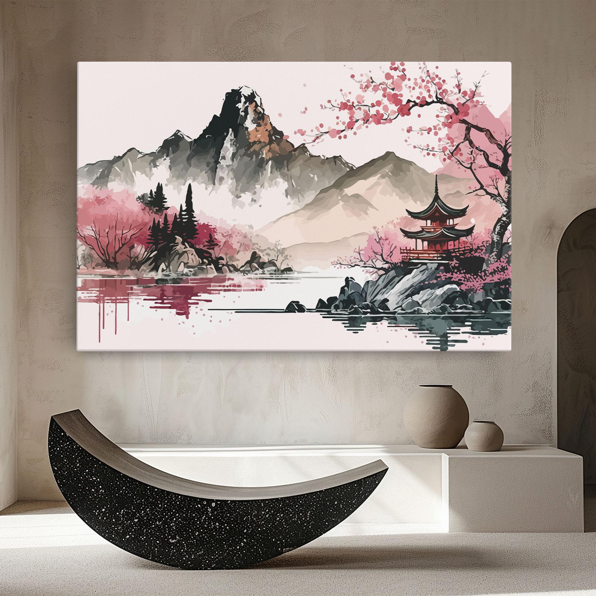 Tablou Canvas Pink Asian View mockup 8