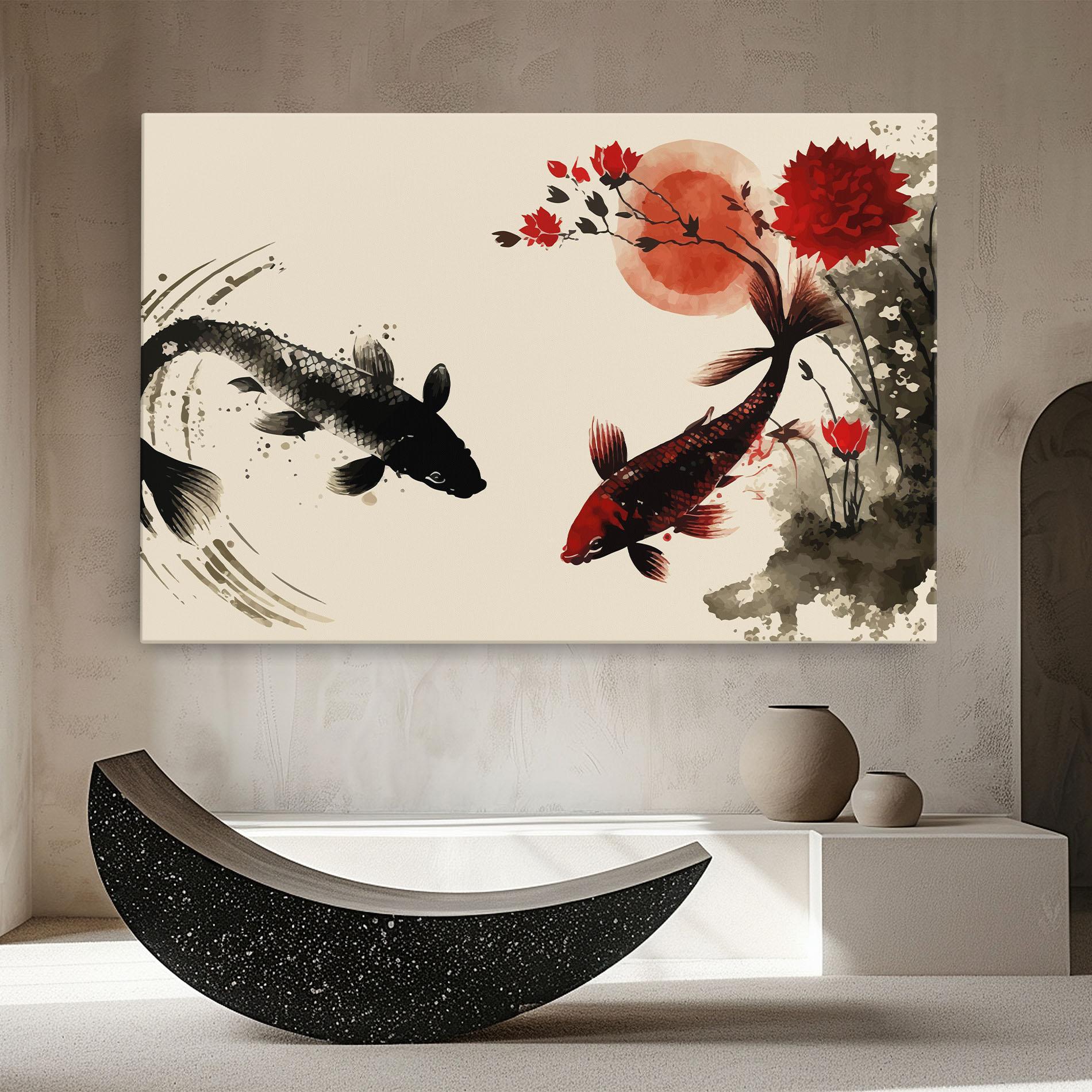 Tablou Canvas Sunset Red Flower mockup 8