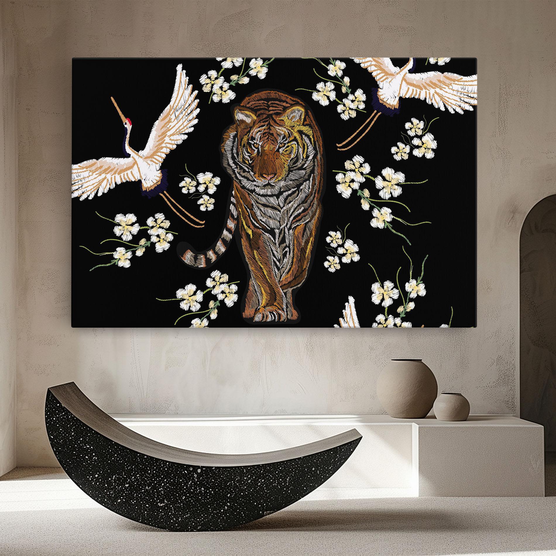 Tablou Canvas Tiger Birds Art mockup 8