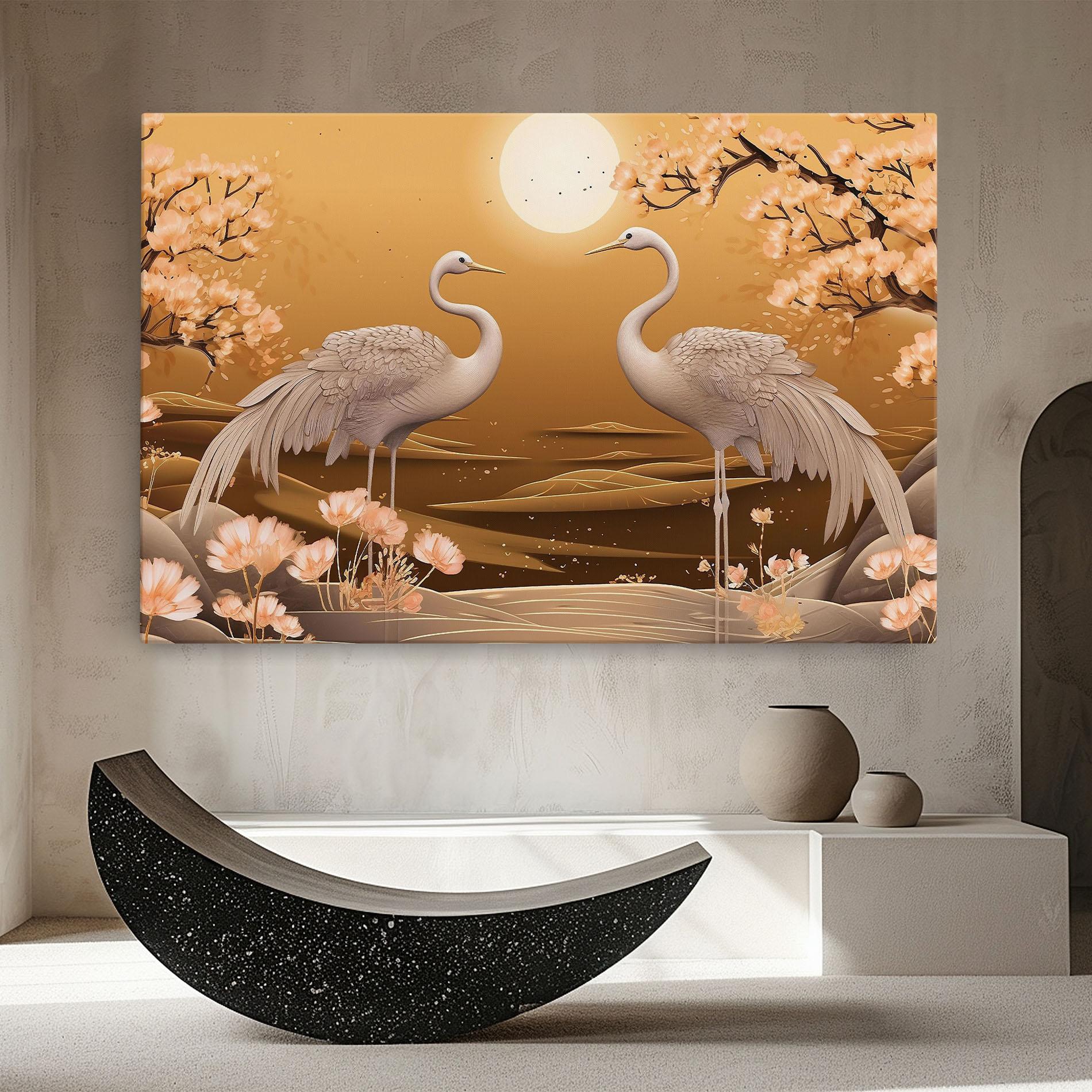 Tablou Canvas White Chinese Birds mockup 8