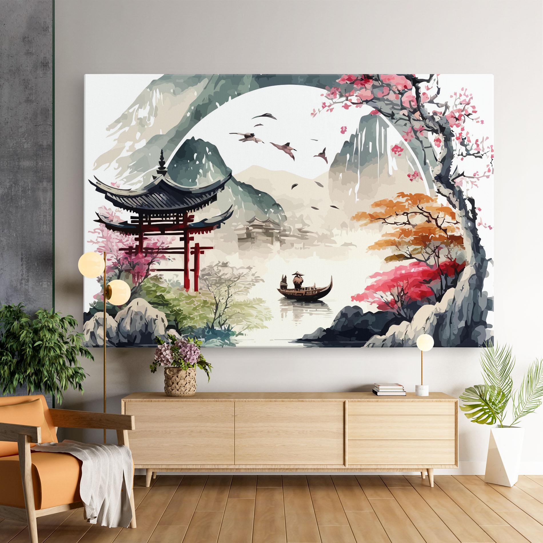 Tablou Canvas Beautiful Asiatic View mockup 9